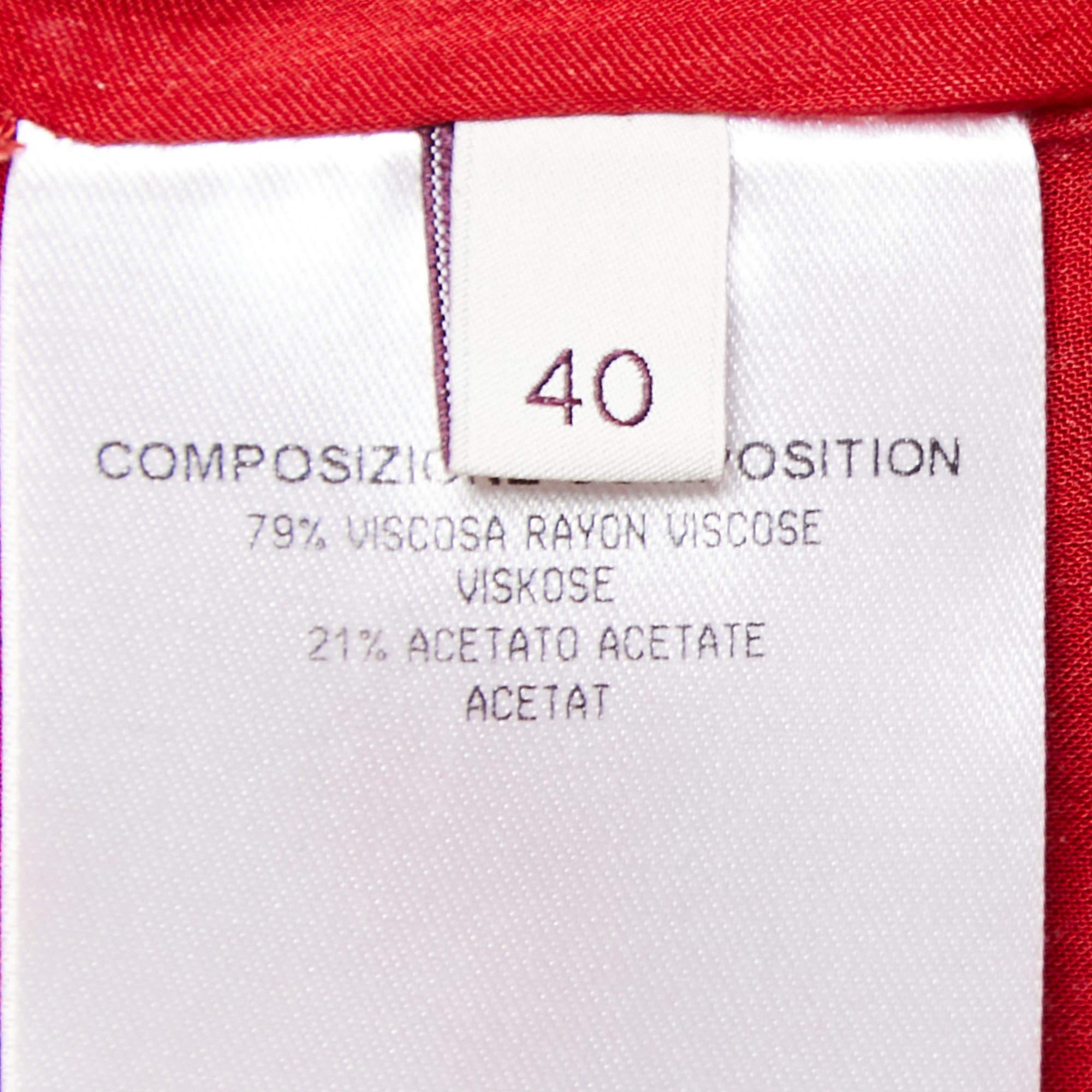 Stella McCartney Rotes gerafftes Etuikleid aus Krepp mit gerafften Schultern S im Angebot 1