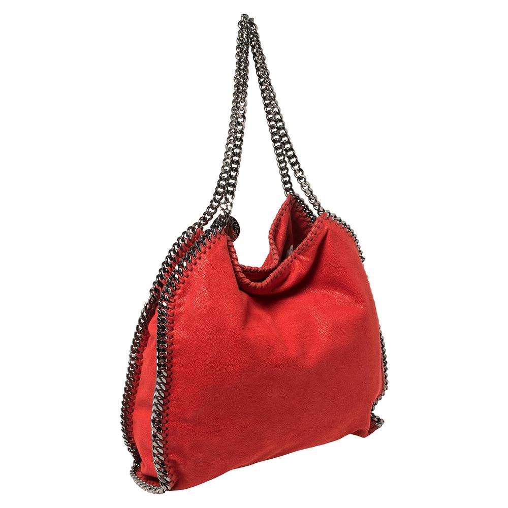 Women's Stella McCartney Red Faux Suede Small Falabella Tote