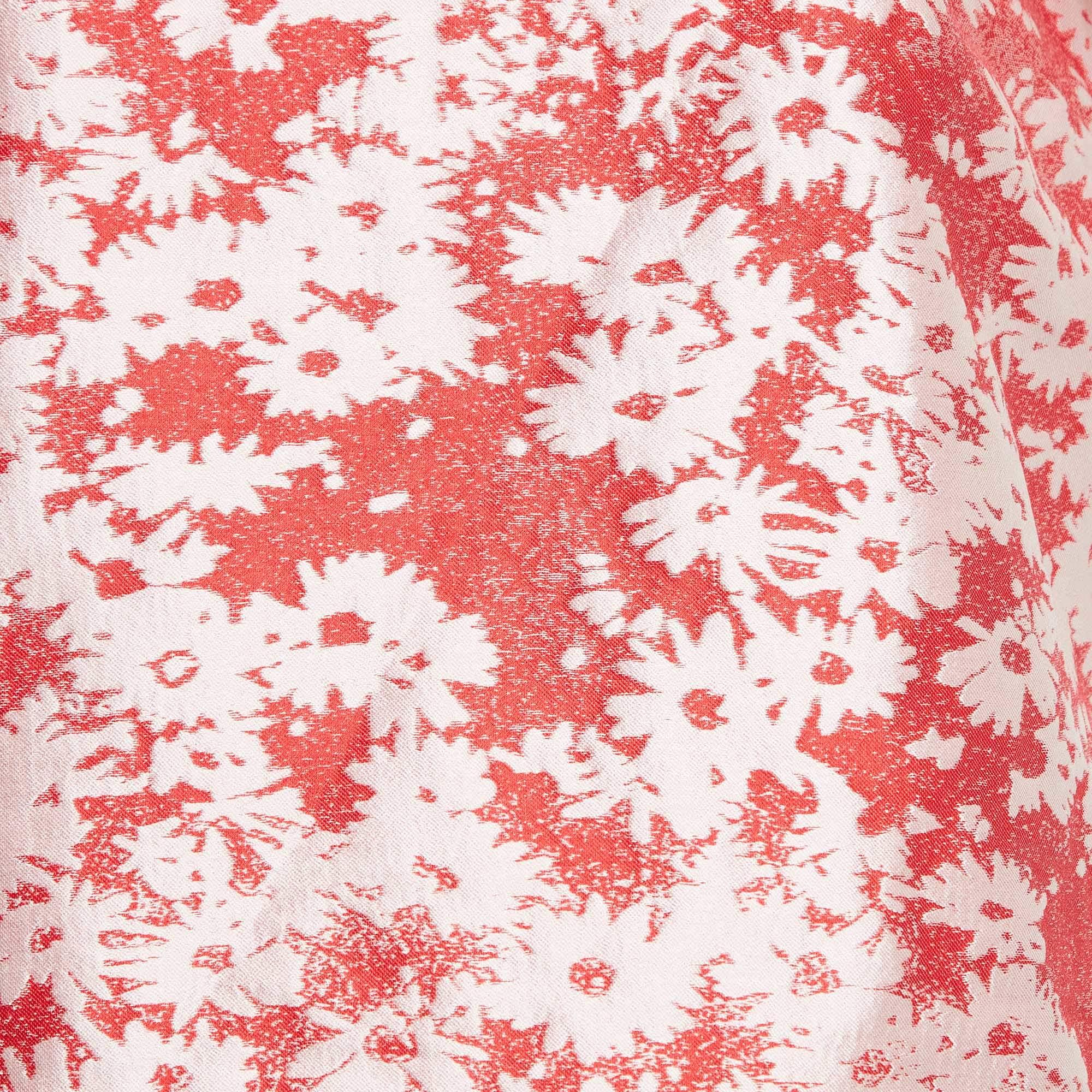 Stella McCartney Red Floral Jacquard Shorts Set S/M In Good Condition In Dubai, Al Qouz 2