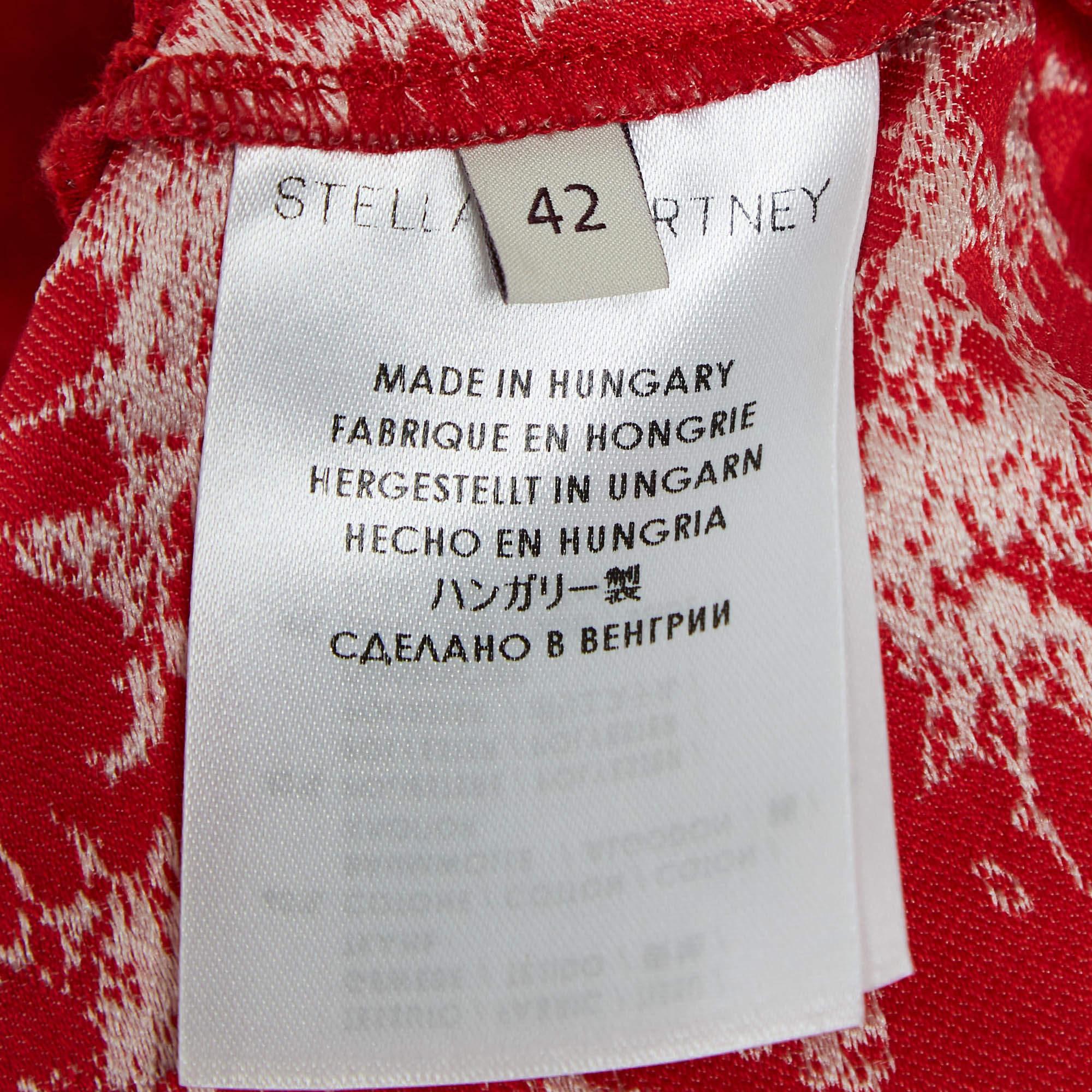 Stella McCartney Red Floral Jacquard Shorts Set S/M 1