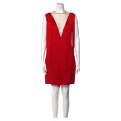 Stella Mccartney Red Fringe Shift Mini Dress (Us6, It42)