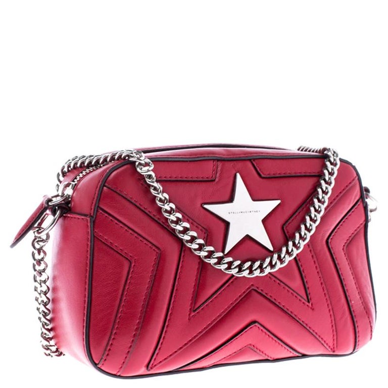 Stella McCartney Red Leather Stella Star Crossbody Bag For Sale at 1stDibs