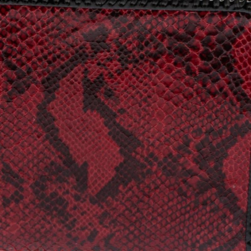 Brown Stella McCartney Red Python Print Faux Leather Falabella iPad Holder For Sale