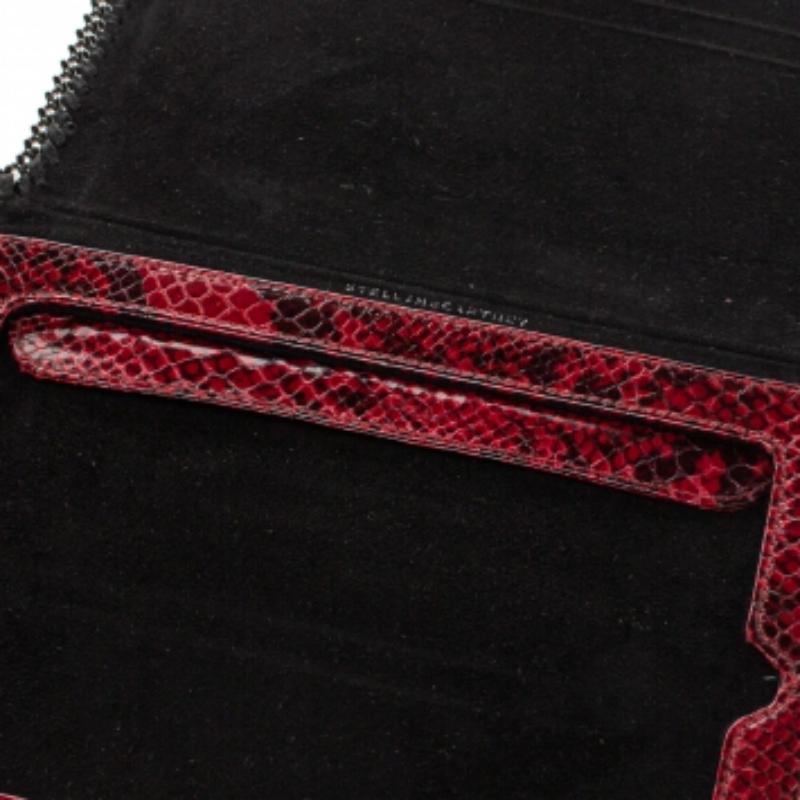 Stella McCartney Red Python Print Faux Leather Falabella iPad Holder In Fair Condition For Sale In Dubai, Al Qouz 2