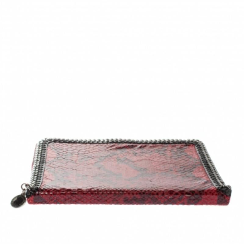 Stella McCartney Red Python Print Faux Leather Falabella iPad Holder For Sale 1