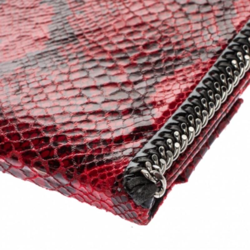 Stella McCartney Red Python Print Faux Leather Falabella iPad Holder For Sale 2