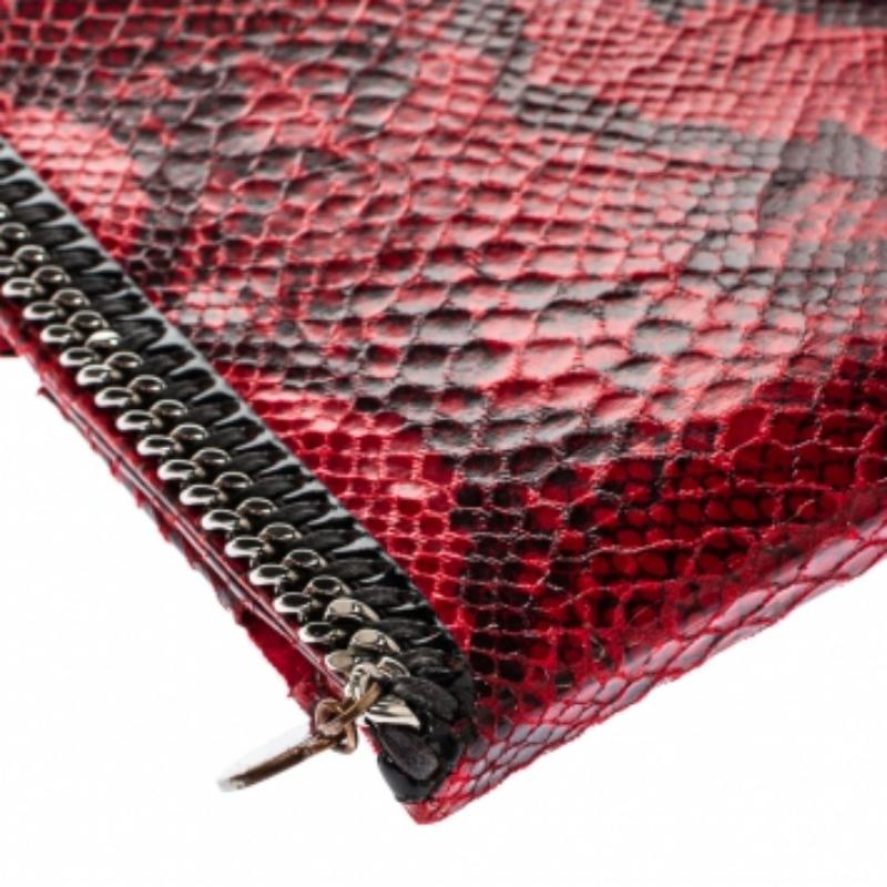 Stella McCartney Red Python Print Faux Leather Falabella iPad Holder For Sale 3