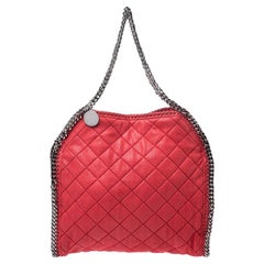 Stella McCartney Red Quilted Faux Leather Small Falabella Tote