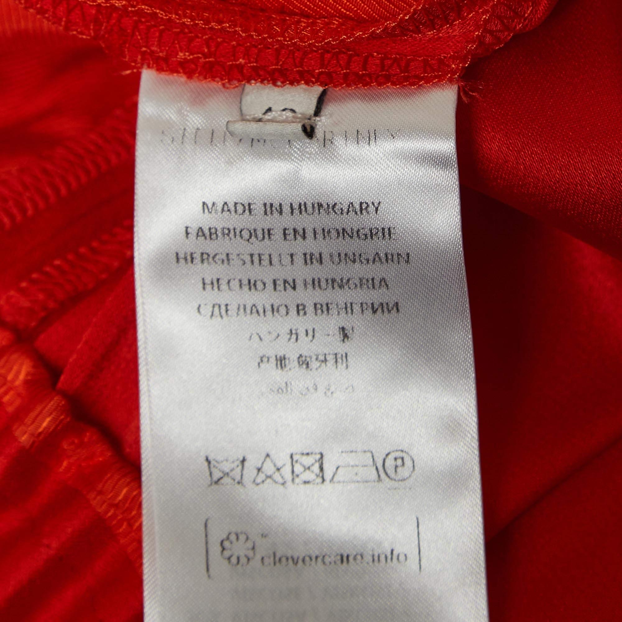 Women's Stella McCartney Red Satin Straight Leg Trousers M For Sale