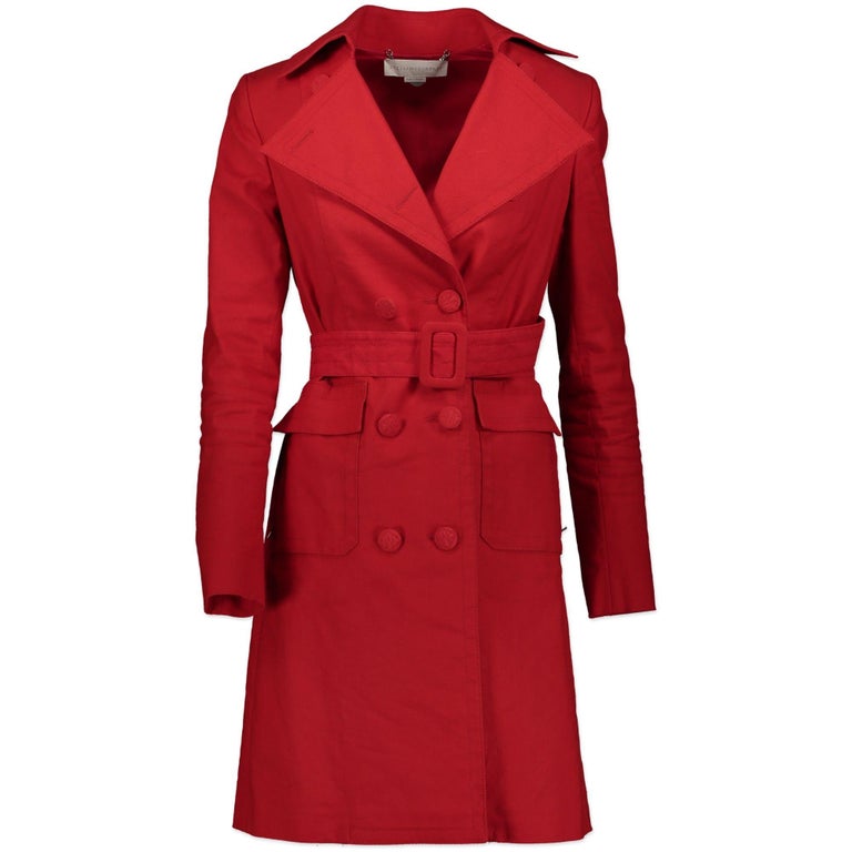 Stella McCartney Red Trench Coat - Size 38 at 1stDibs