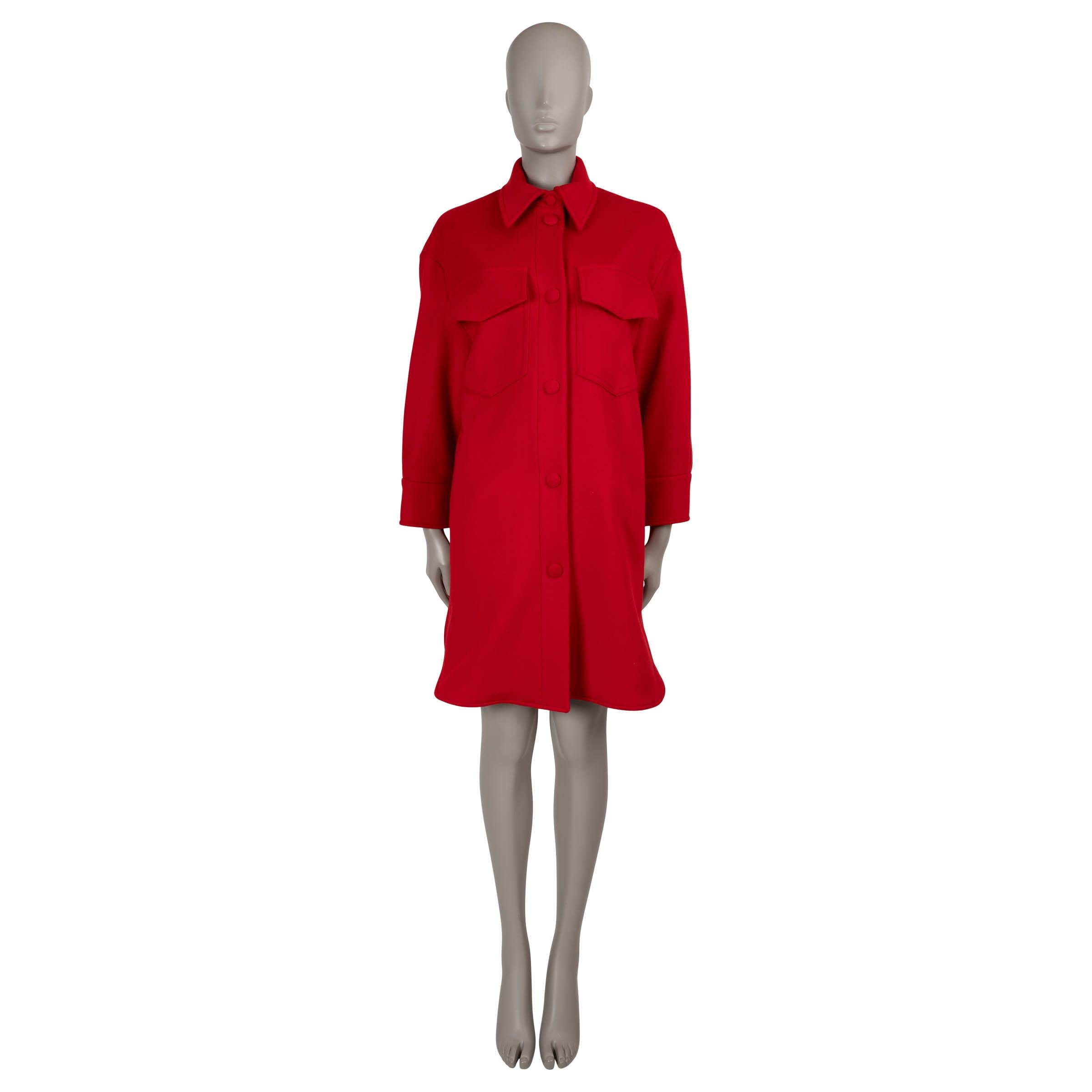STELLA MCCARTNEY red wool 2020 KERRY Coat Jacket 36 XS In Excellent Condition For Sale In Zürich, CH