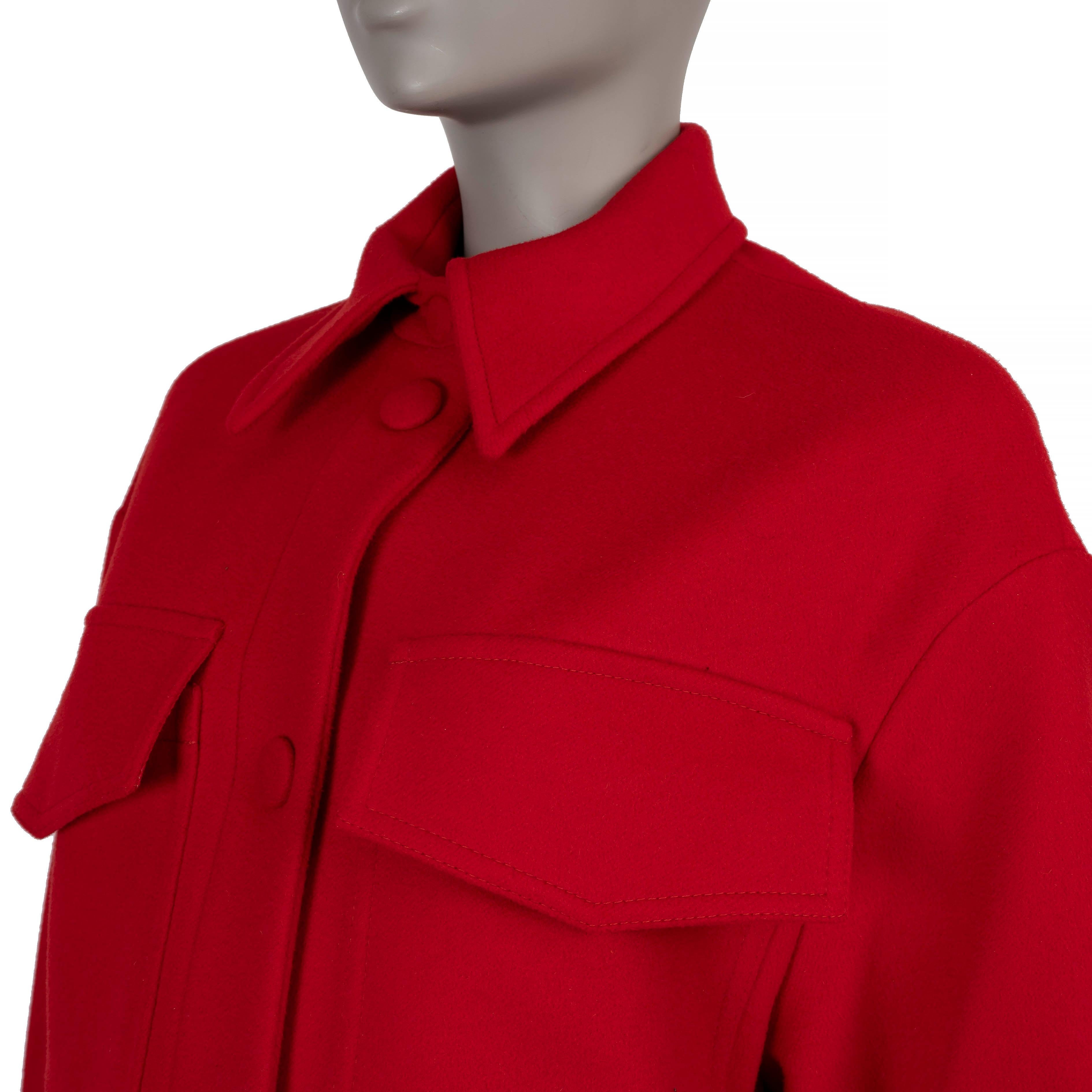 Women's STELLA MCCARTNEY red wool 2020 KERRY Coat Jacket 36 XS For Sale