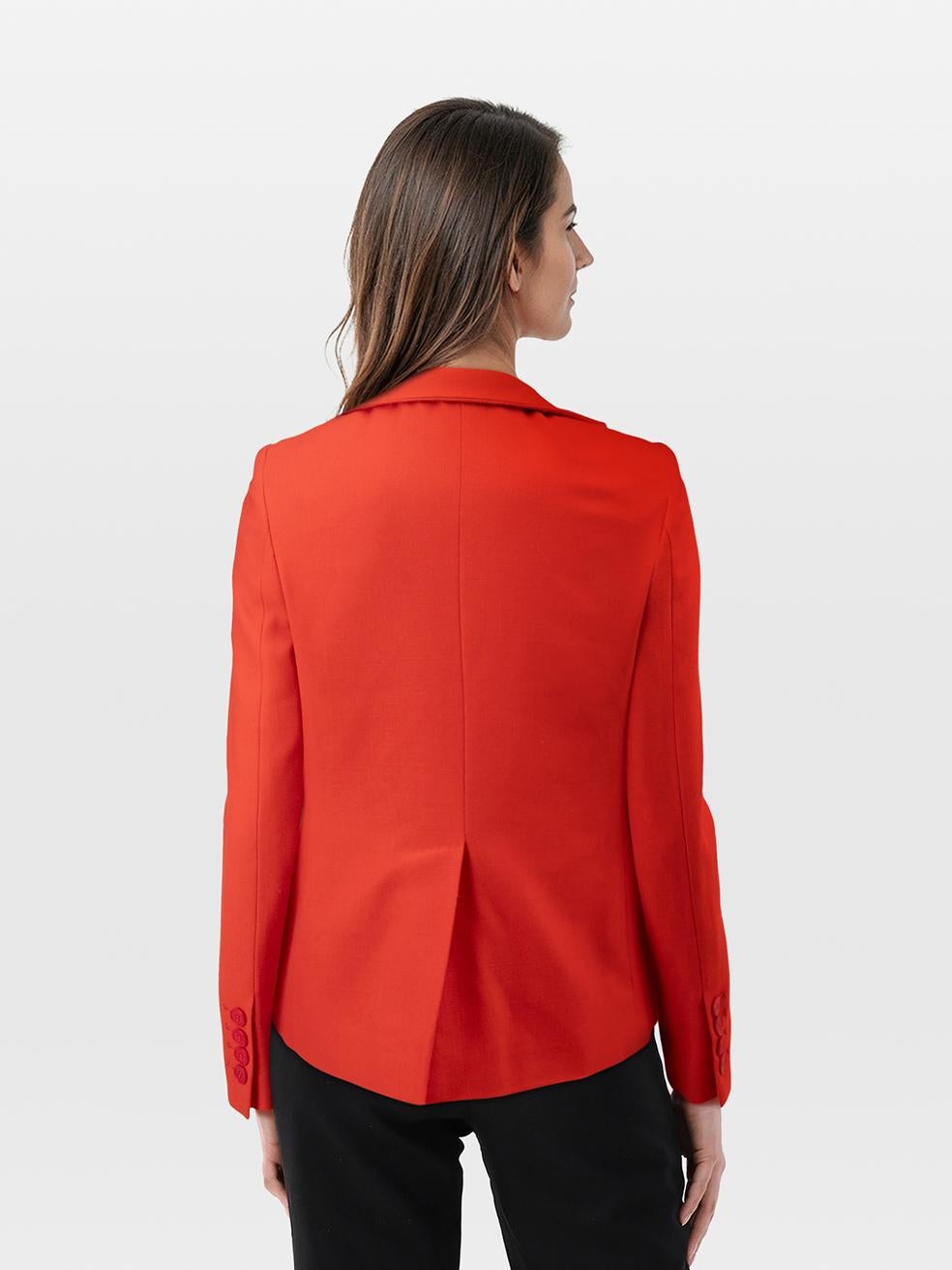 CONDITION is Very good. Minimal wear to blazer is evident. Minimal wear to right sleeve with minor marks seen and light pilling throughout the external fabric on this used Stella McCartney designer resale item.
 
 Details
 
 
 Red¬†
 
 Wool
 
