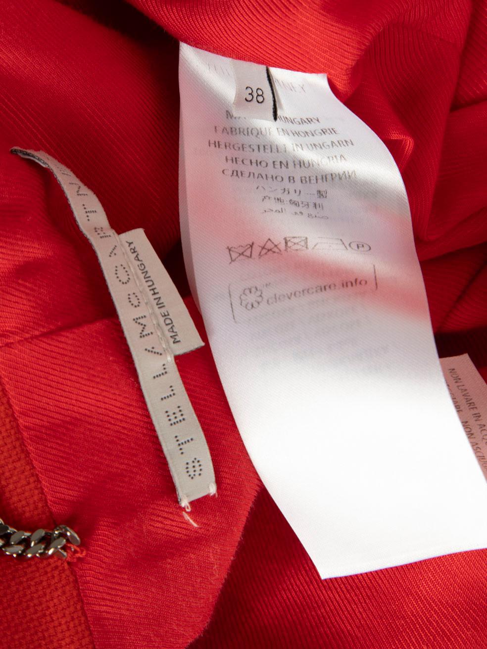 Stella McCartney Red Wool Single Breasted Blazer Size XS For Sale 3