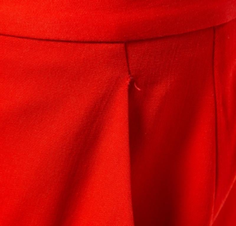 Stella McCartney Pantalones slim fit de lana roja M en venta 1
