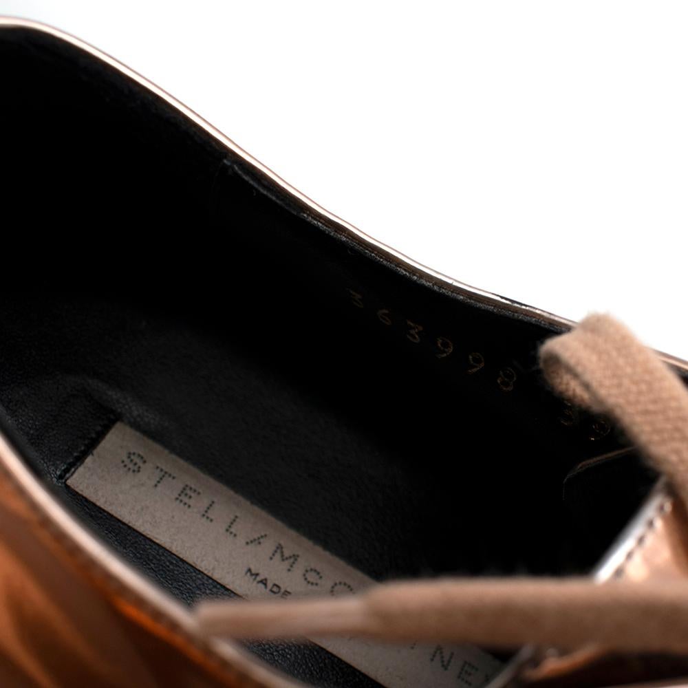 Women's or Men's Stella McCartney Rose Gold Faux Leather Elyse Platform Sneakers - Size EU 39
