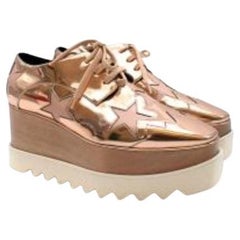 Stella McCartney Rose Gold Star Elyse Platform Sneakers