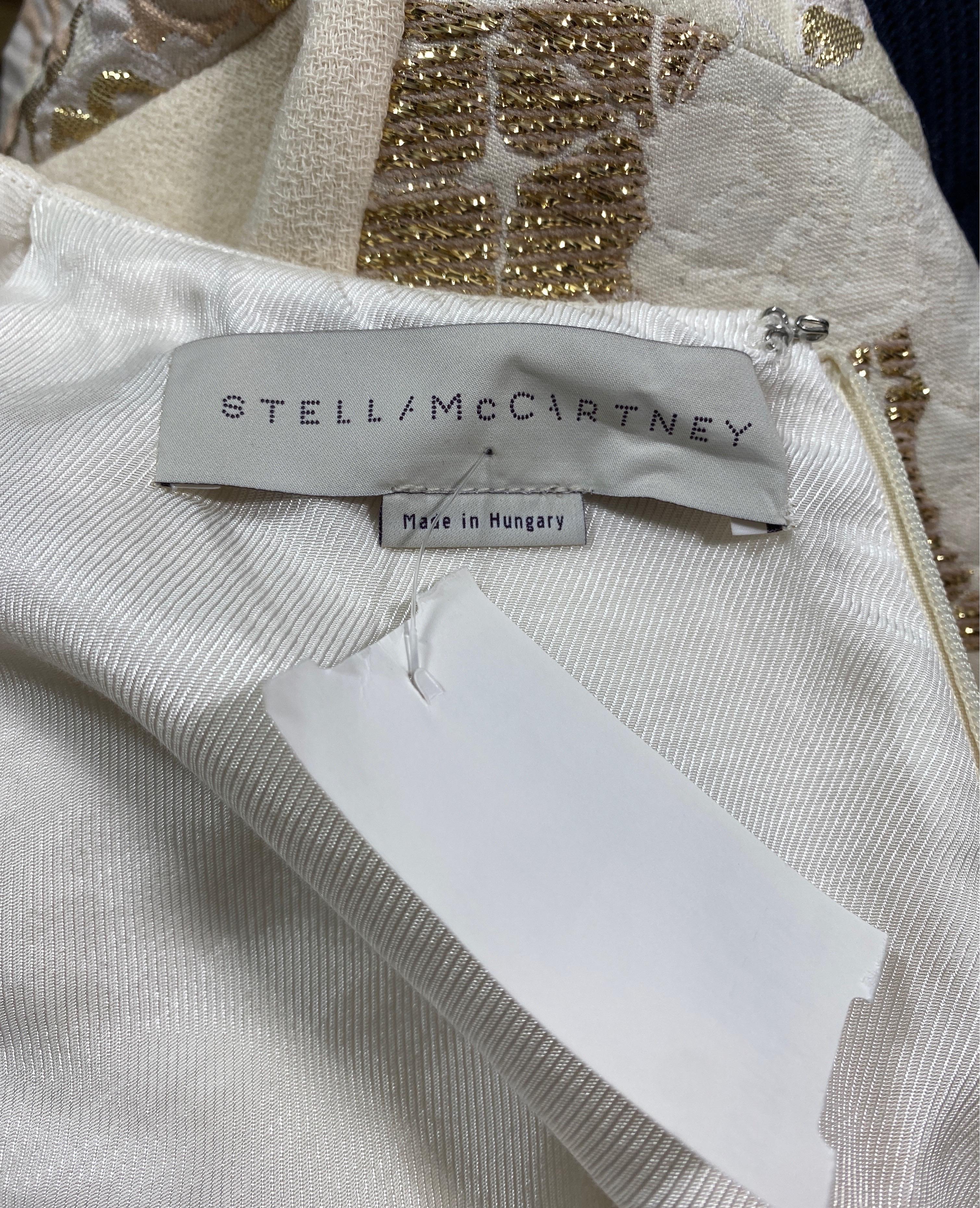 Ensemble de défilé Stella McCartney automne 2015 en laine ivoire et brocart multicolore, taille 42 en vente 8