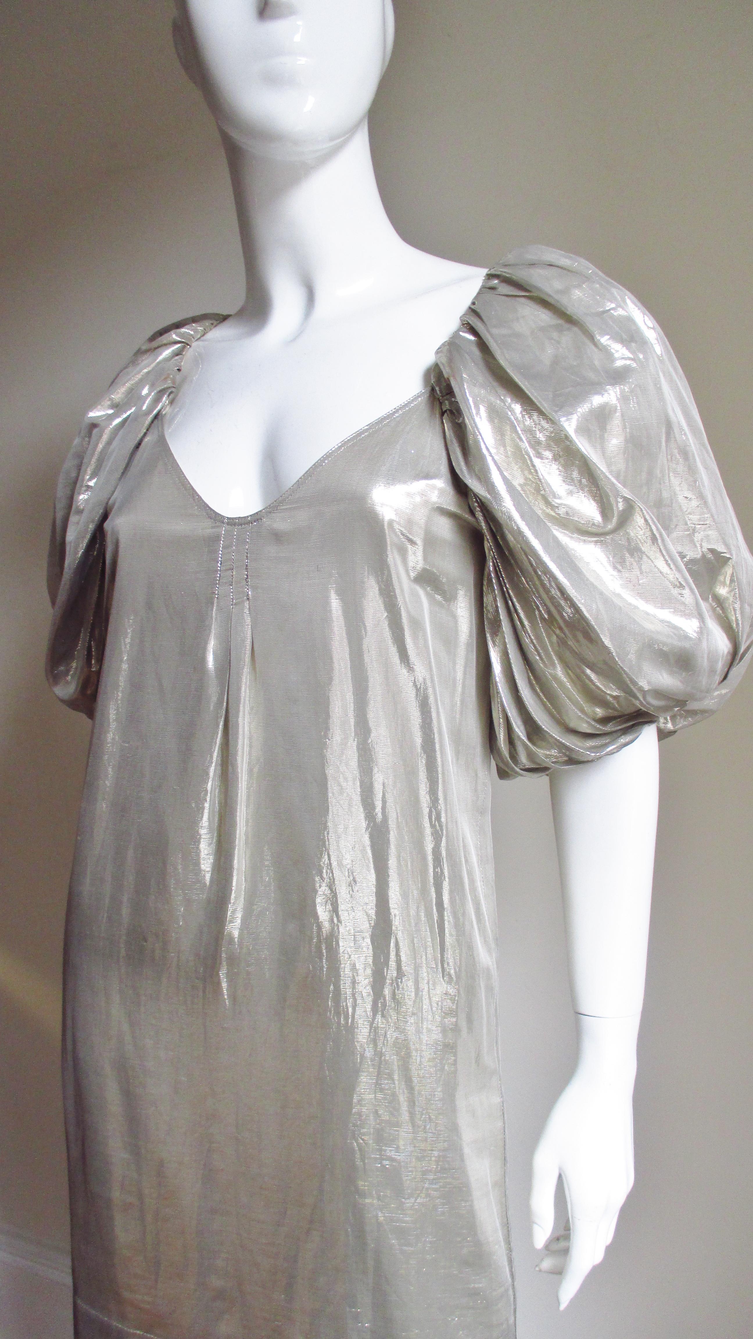 silver silk dress