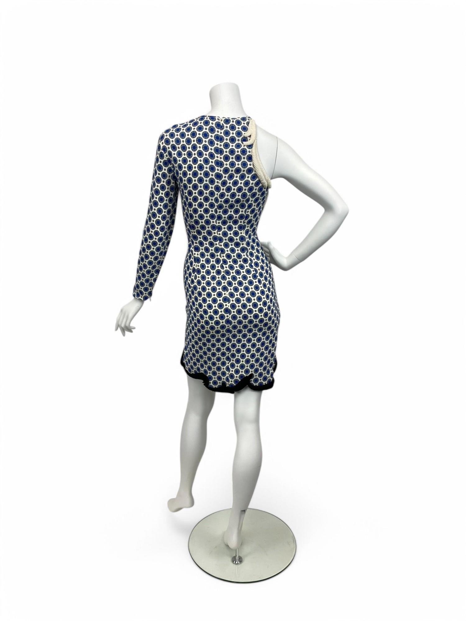 Women's Stella McCartney S/S 2012 Asymmetrical Patterned Mini Dress Sz: 42 NWT For Sale