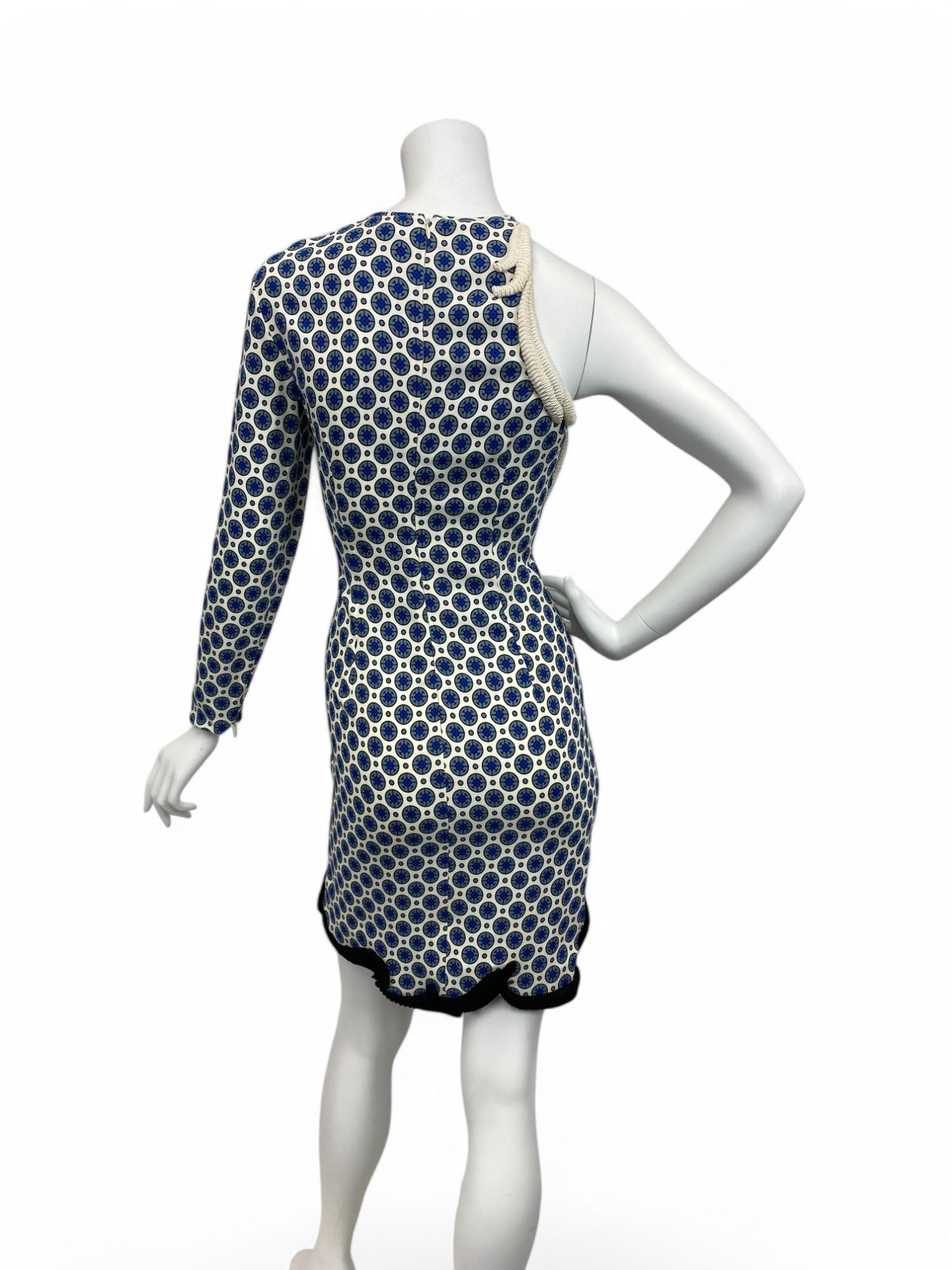 Stella McCartney S/S 2012 Asymmetrical Patterned Mini Dress Sz: 42 NWT For Sale 1