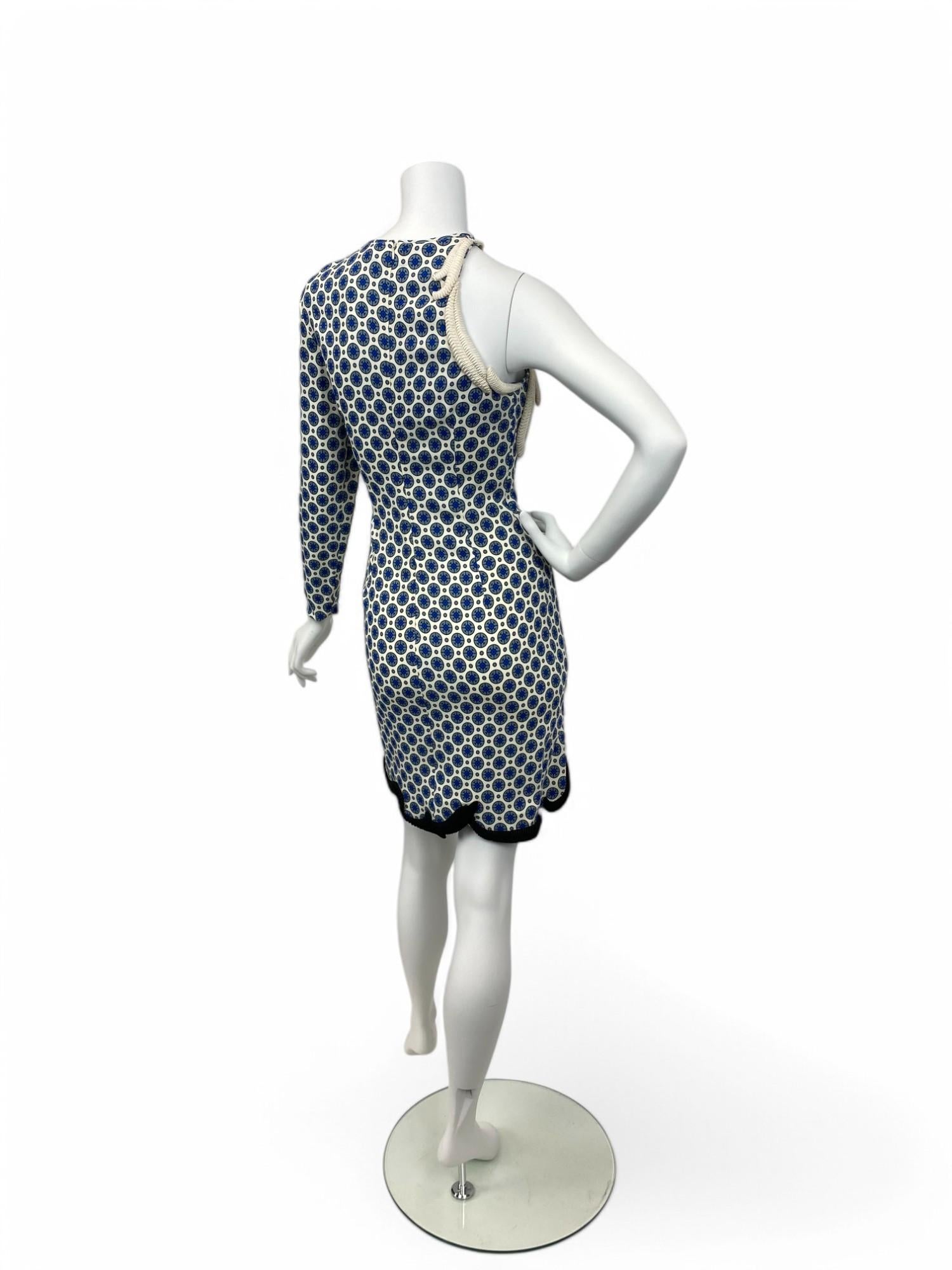 Stella McCartney S/S 2012 Asymmetrical Patterned Mini Dress Sz: 42 NWT For Sale 2