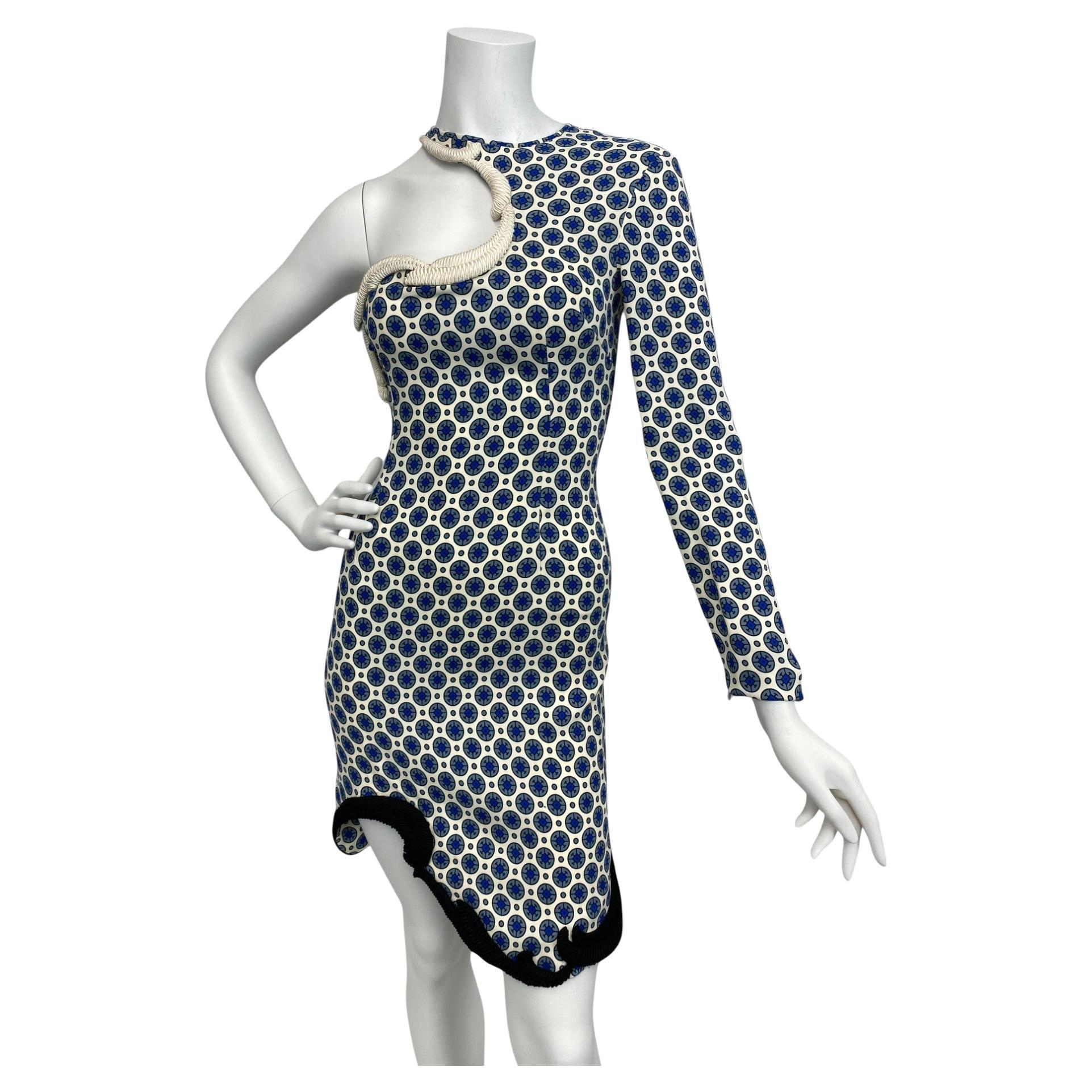 Stella McCartney S/S 2012 Asymmetrical Patterned Mini Dress Sz: 42 NWT For Sale