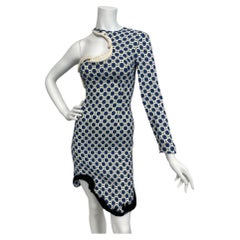 Stella McCartney S/S 2012 Asymmetrical Patterned Mini Dress Sz: 42 NWT