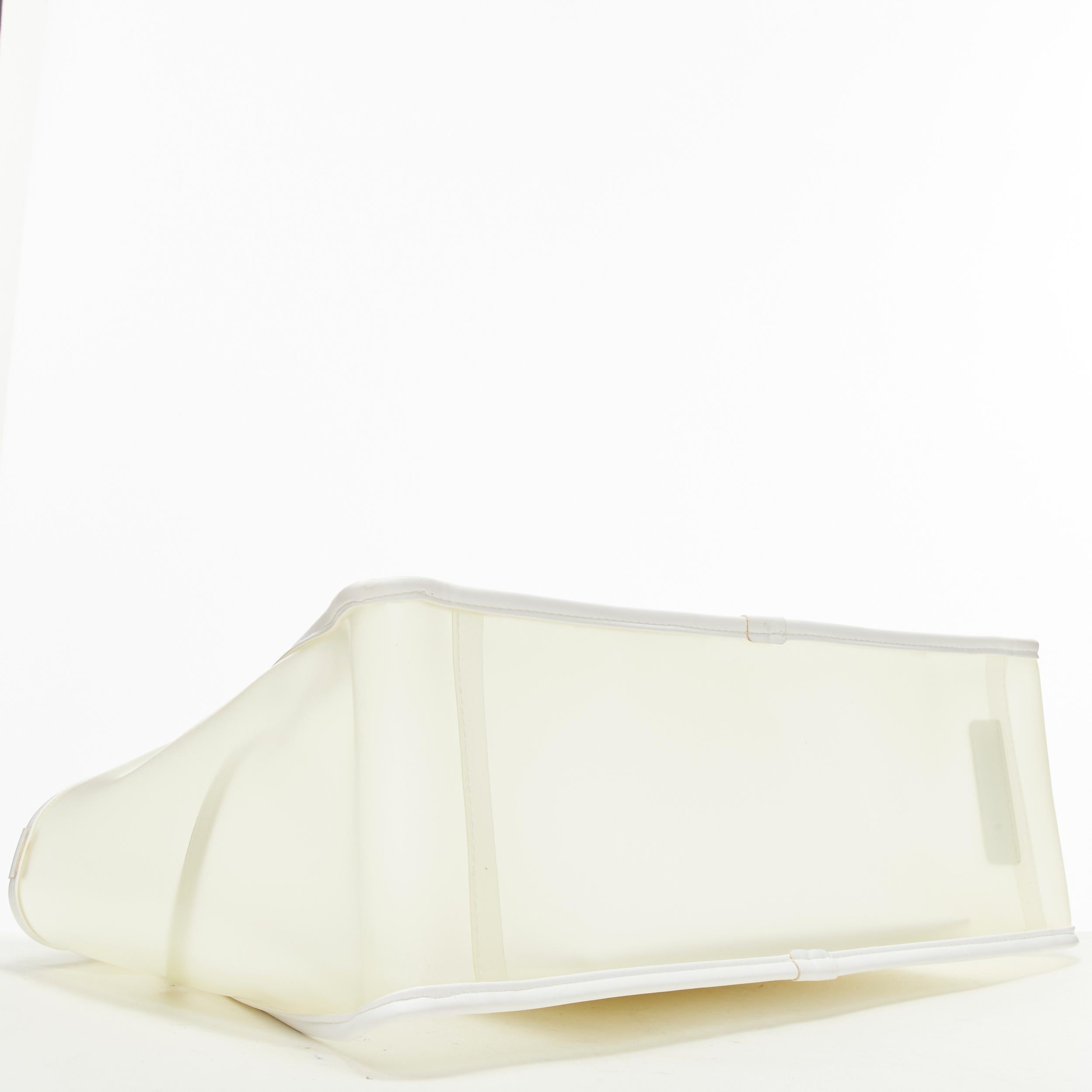 STELLA MCCARTNEY Signature Logo milk PVC white faux leather trim tote bag 1