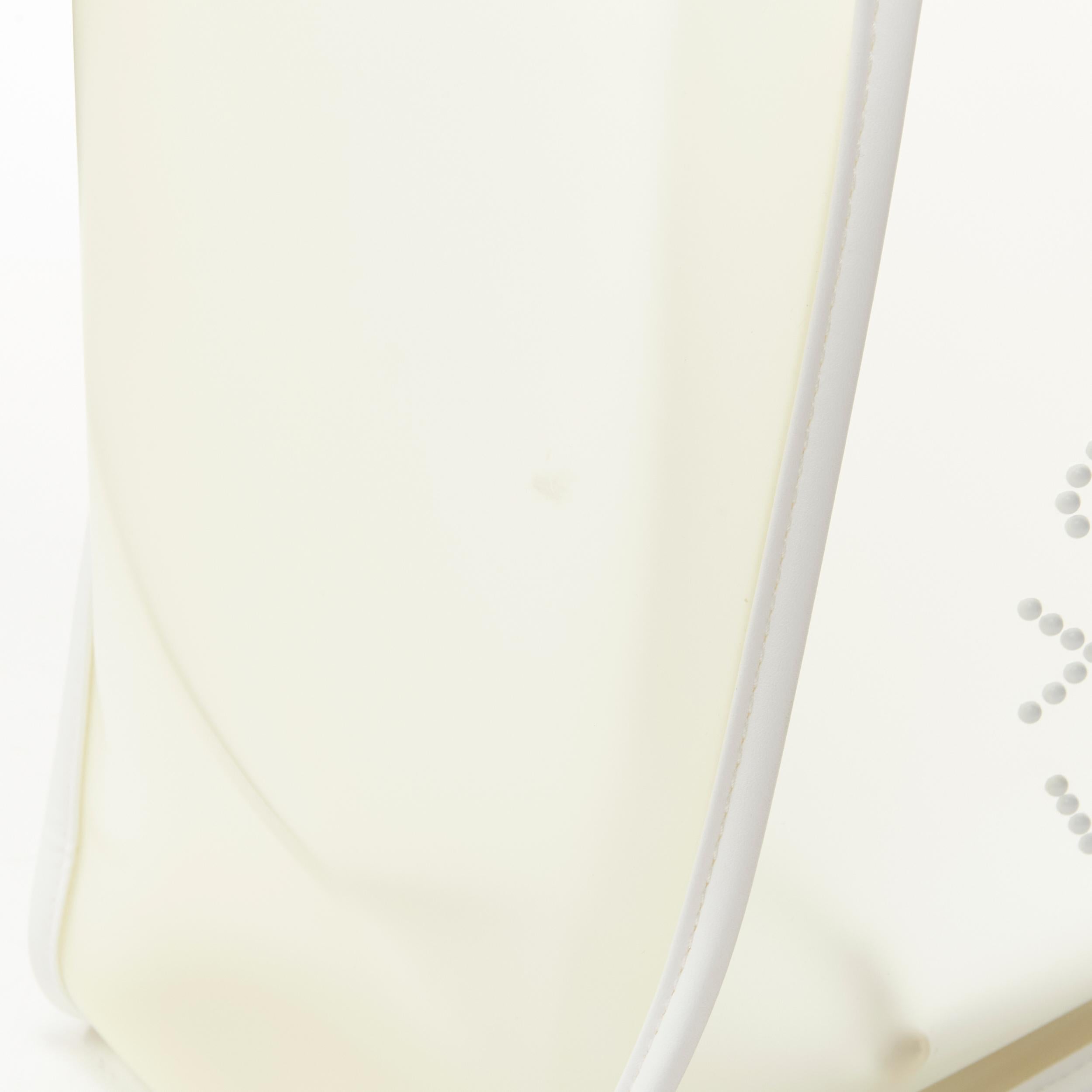 STELLA MCCARTNEY Signature Logo milk PVC white faux leather trim tote bag 4