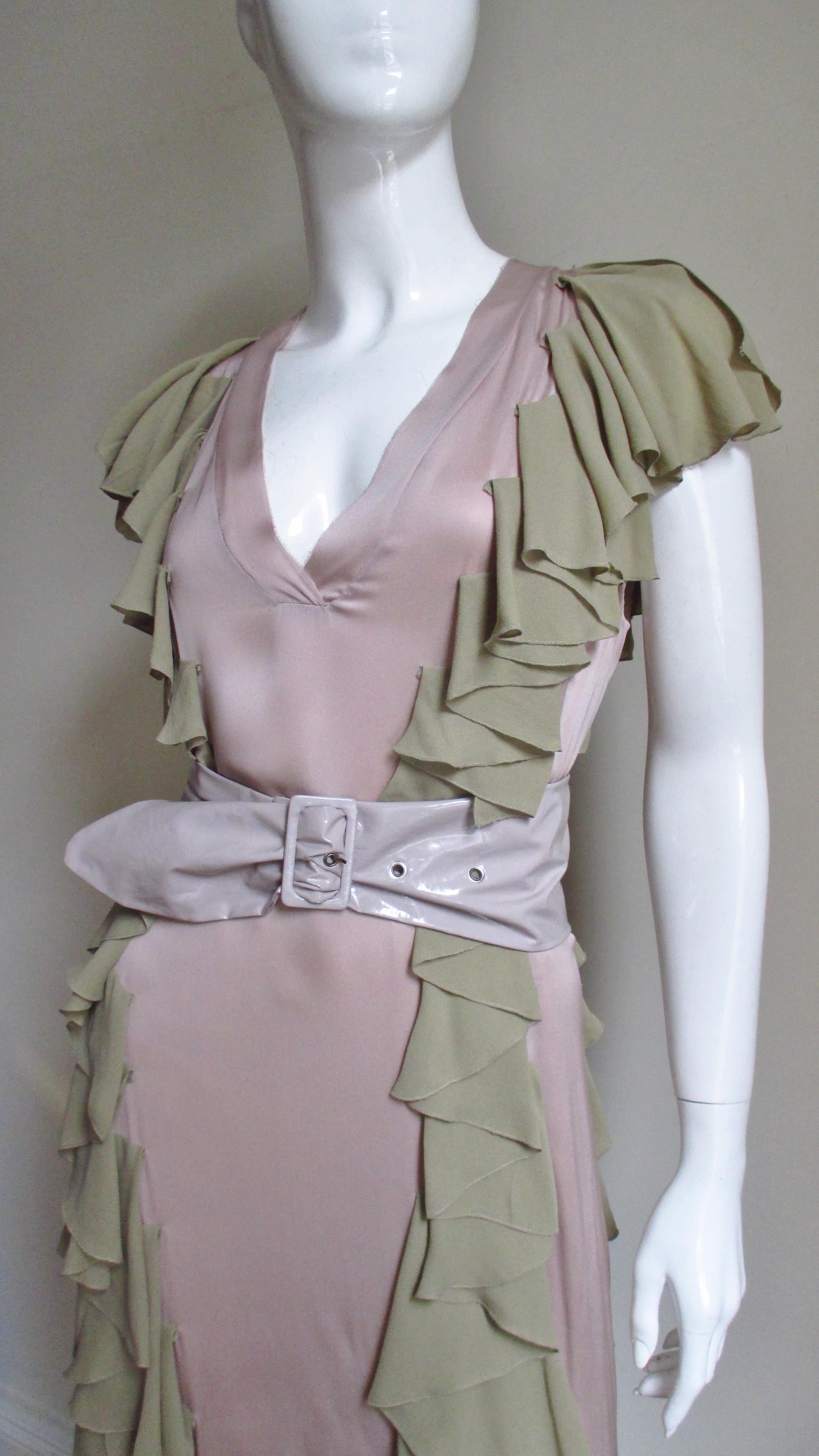  Stella McCartney Silk Dress with Ruffles In Good Condition In Water Mill, NY