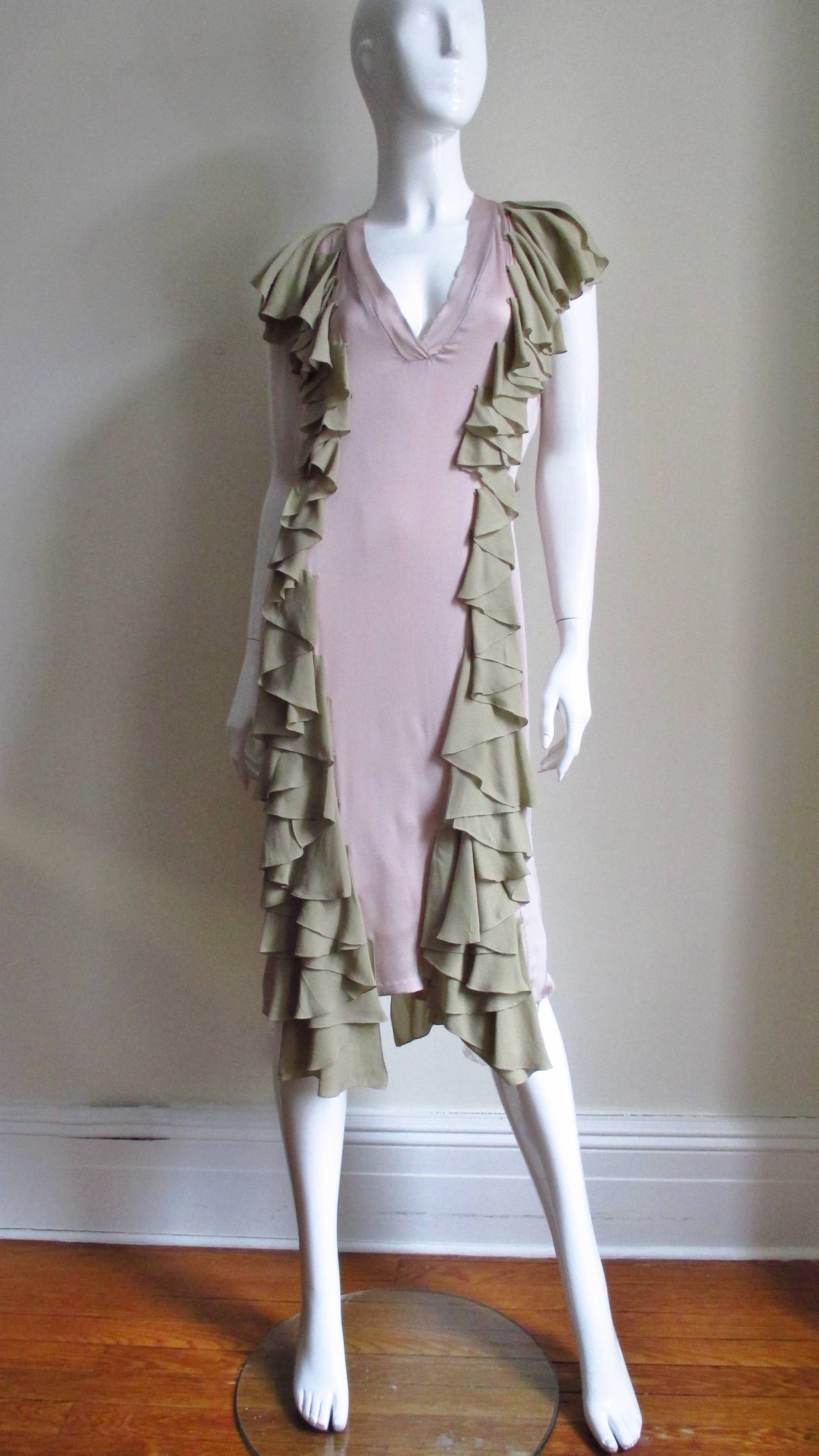  Stella McCartney Silk Color Block Dress In Excellent Condition For Sale In Water Mill, NY