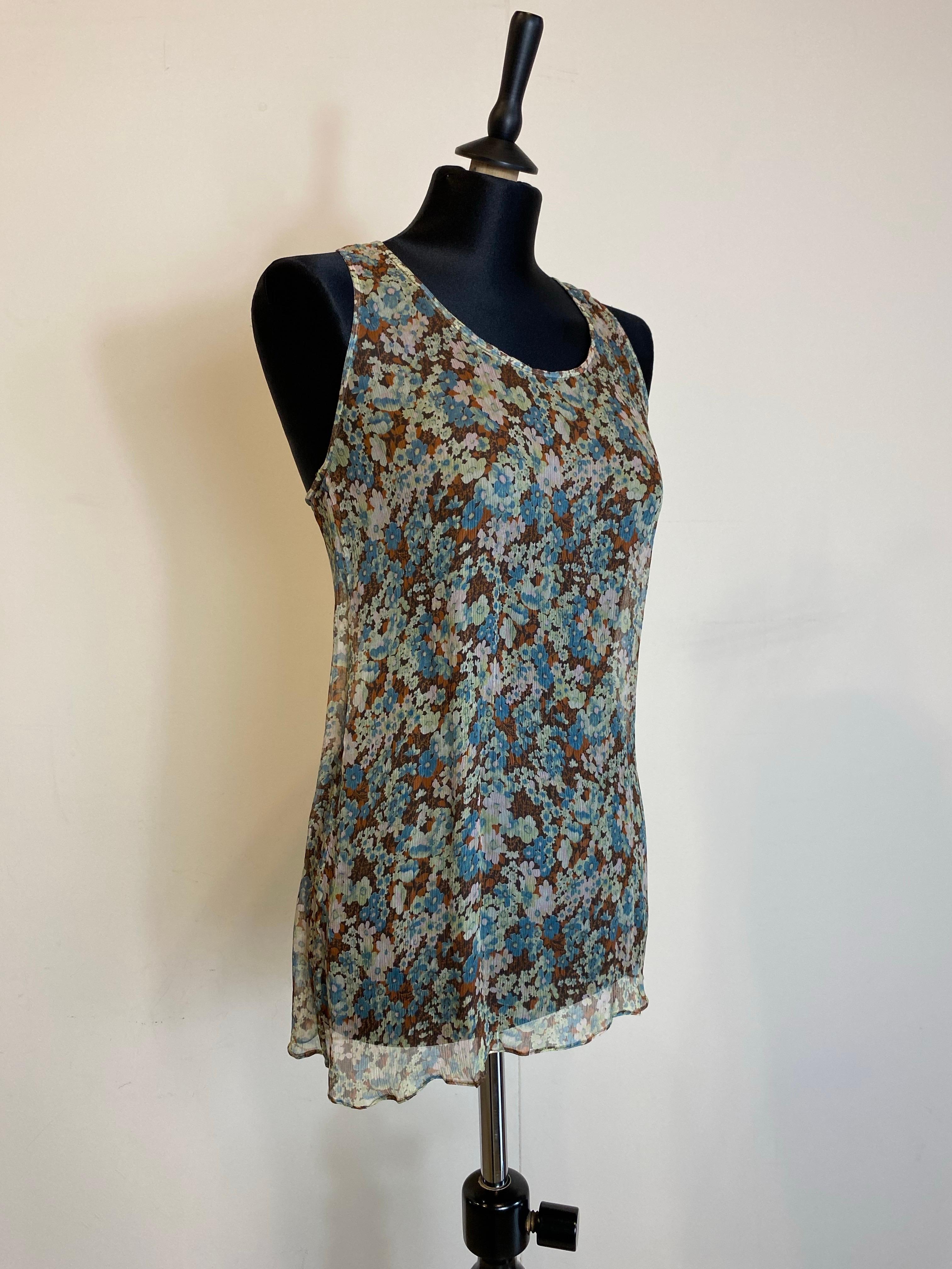Grigio Top con fiori di seta di Stella McCartney in vendita