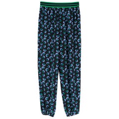 Stella McCartney Silk Nay & Green Printed Lexi Trousers 40