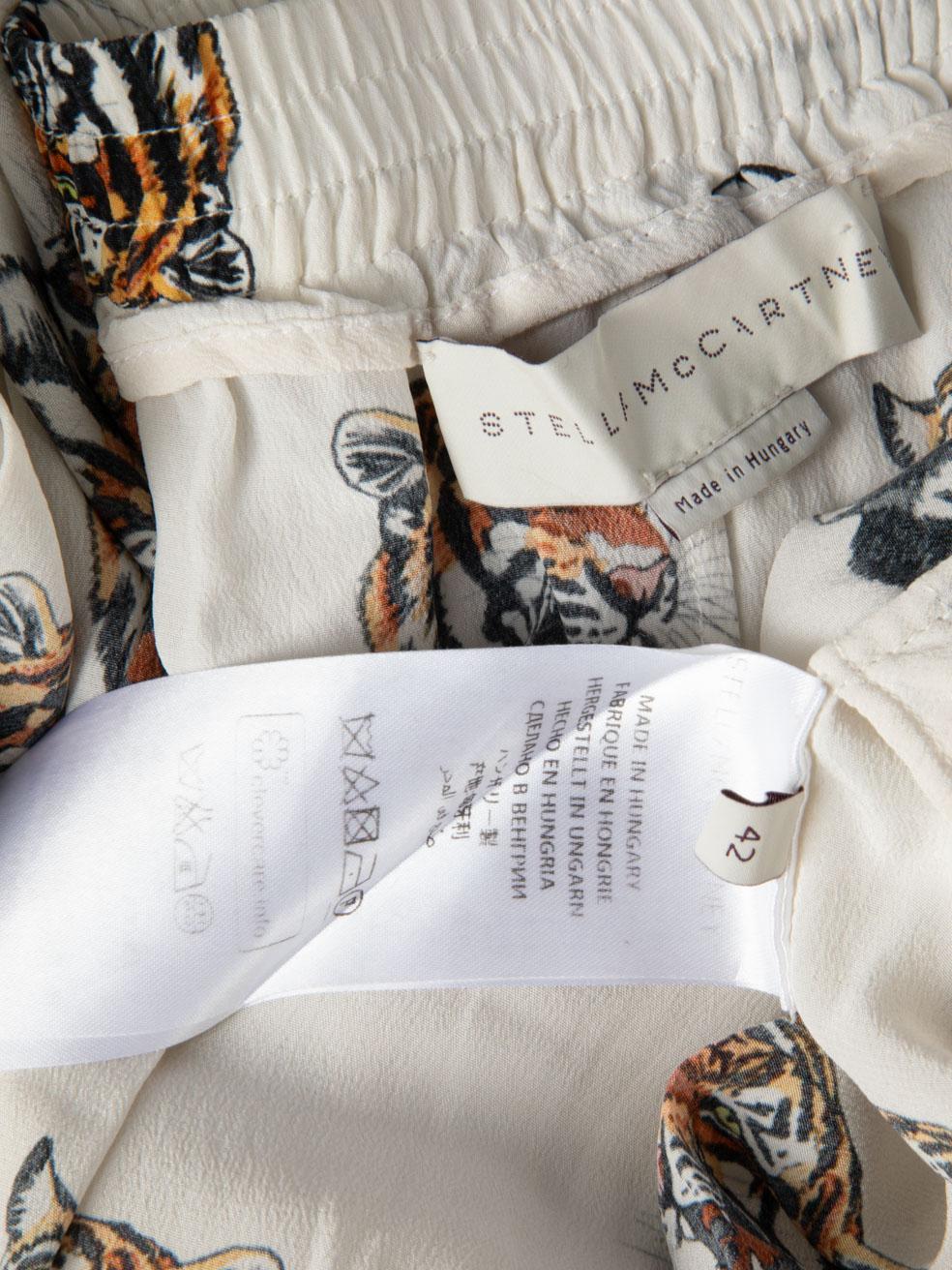 Pantalones de seda con estampado de tigre Stella McCartney Talla M en venta 1