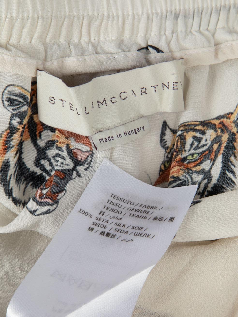 Pantalones de seda con estampado de tigre Stella McCartney Talla M en venta 2