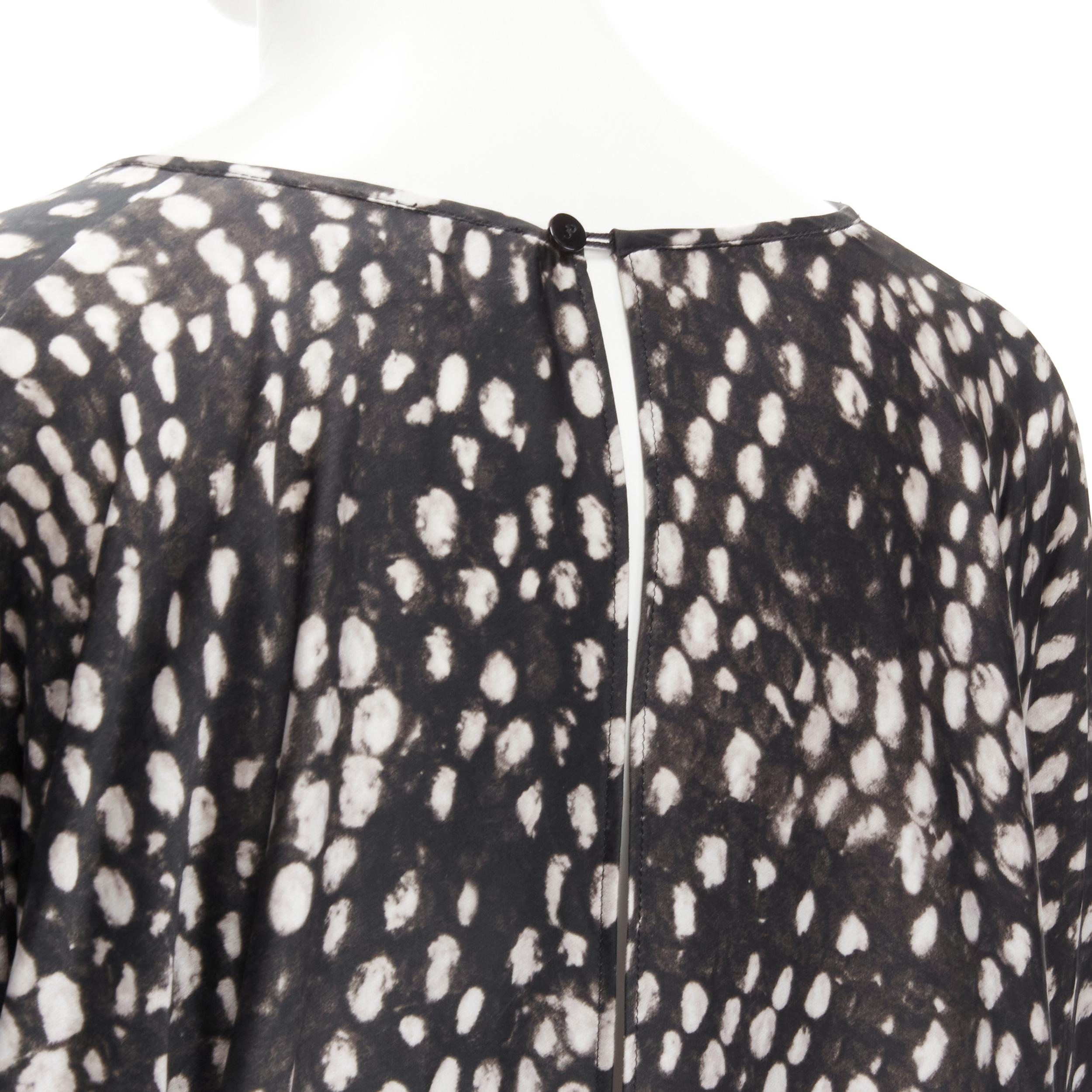 STELLA MCCARTNEY silky black white spot print dolman sleeves relaxed dress 3