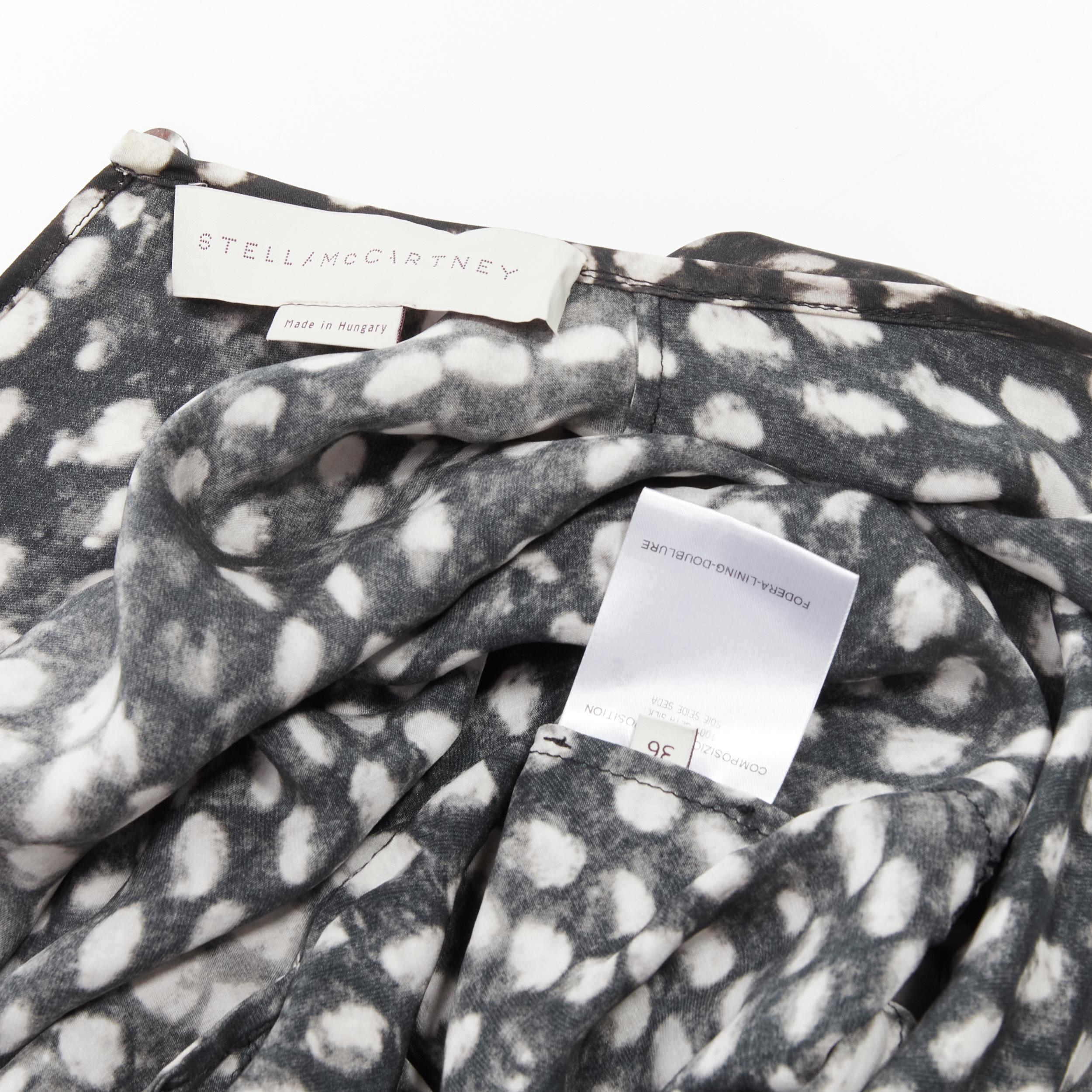 STELLA MCCARTNEY silky black white spot print dolman sleeves relaxed dress 4