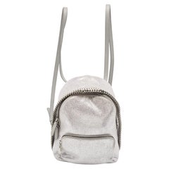 Used Stella McCartney Silver Faux Leather Falabella Backpack