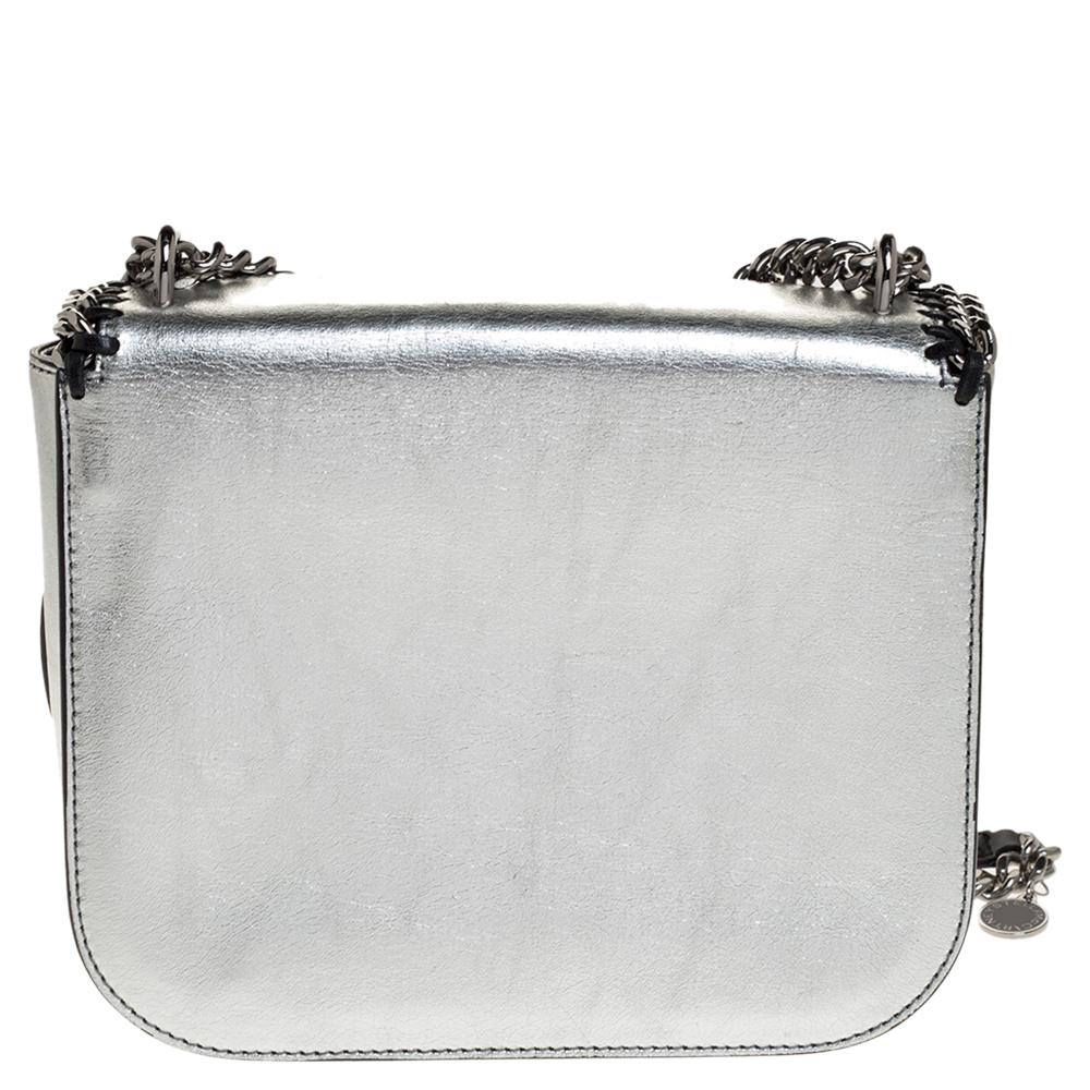 Stella McCartney Silver Faux Leather Falabella Star Box Bag 3