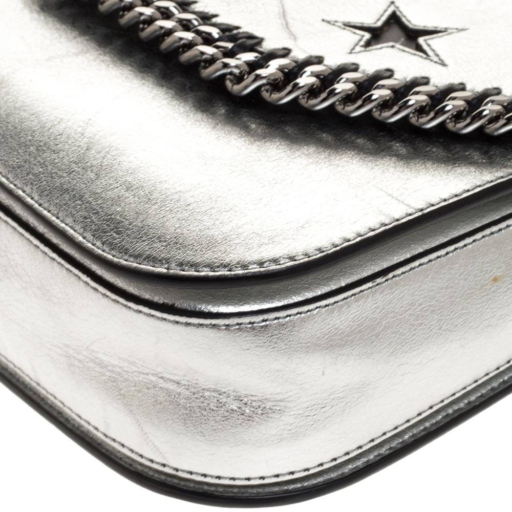 Women's Stella McCartney Silver Faux Leather Falabella Star Box Bag