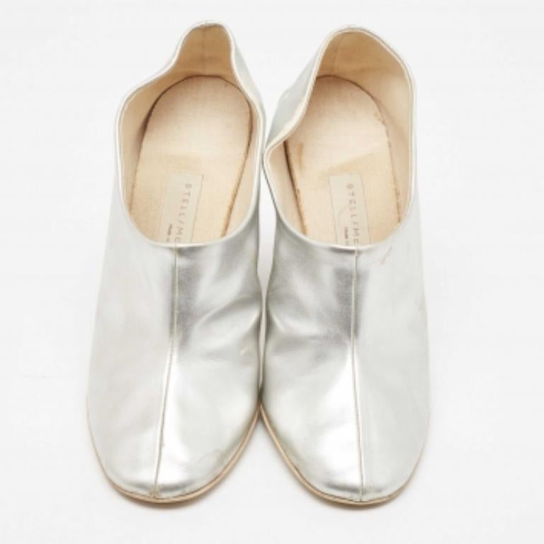Stella McCartney Silberne Kunstleder-Pumps Größe 37 Damen im Angebot