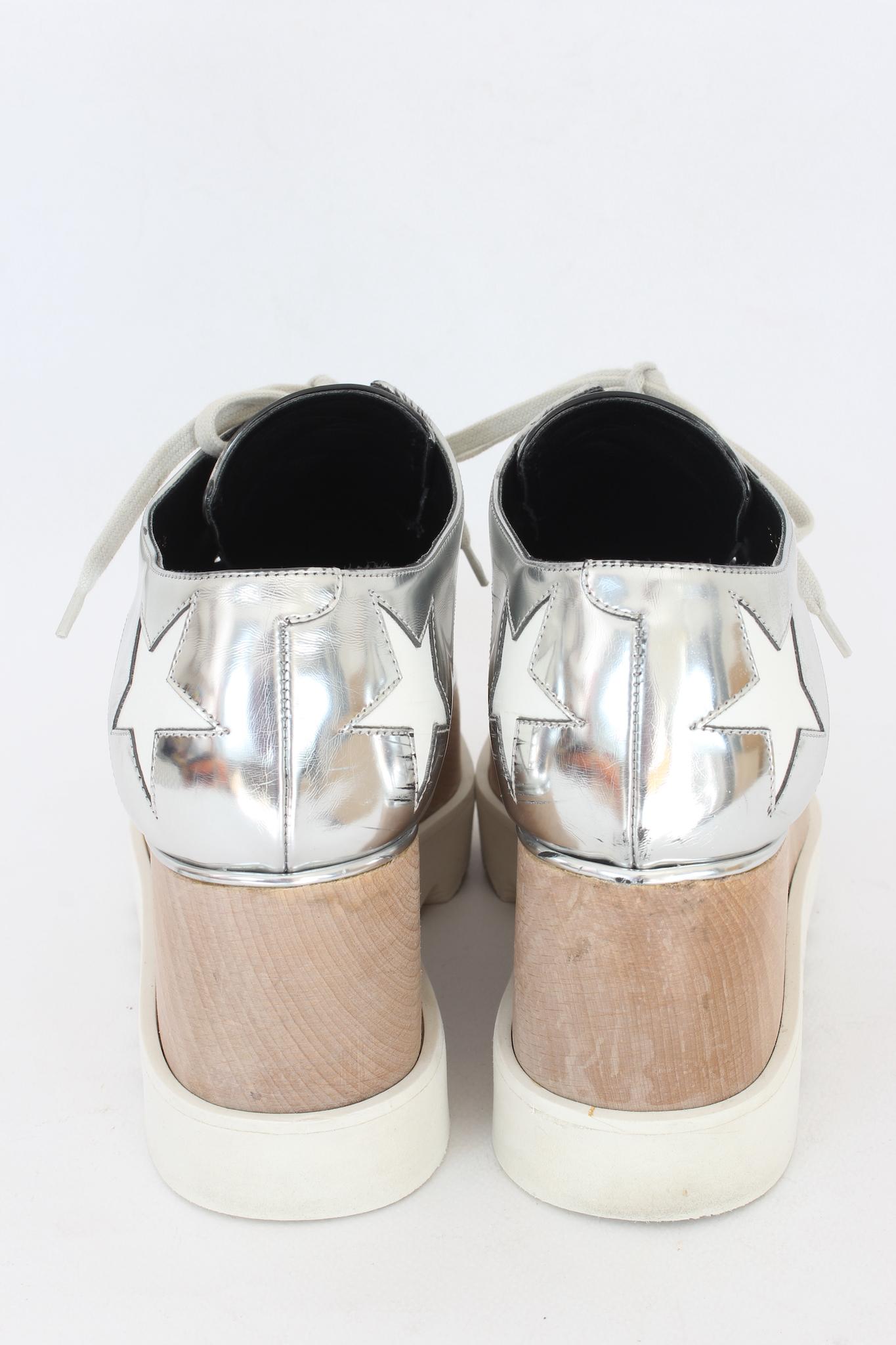 Stella McCartney Silberne Star Elyse-Schuhe aus Leder 2020er Jahre Damen im Angebot