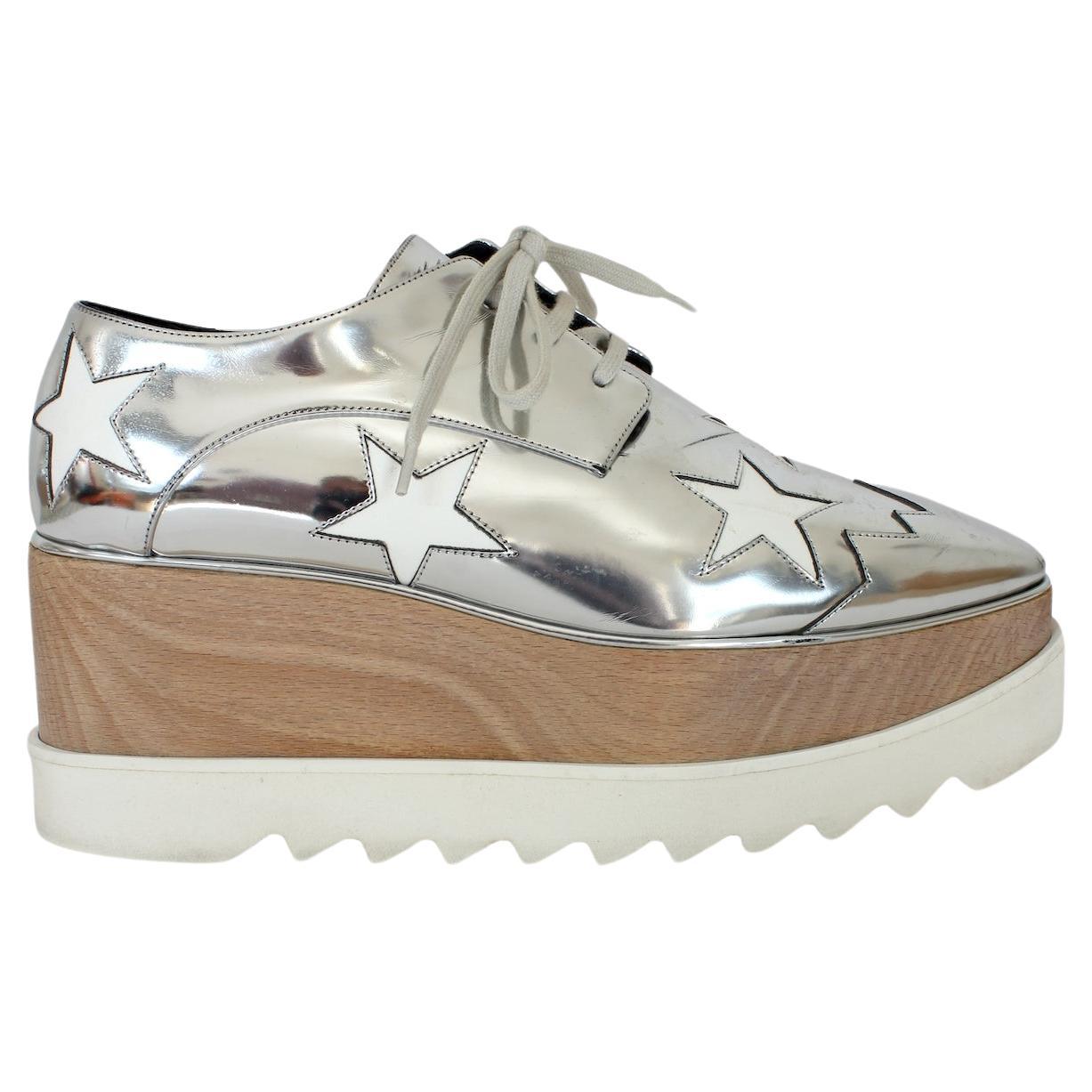 Stella McCartney Silver Leather Star Elyse Shoes 2020s For Sale