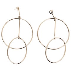 STELLA MCCARTNEY silver-tone brass CIRCLE Drop Earrings