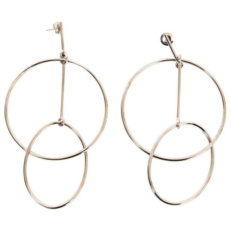 STELLA MCCARTNEY silver-tone brass CIRCLE Drop Earrings at 1stDibs