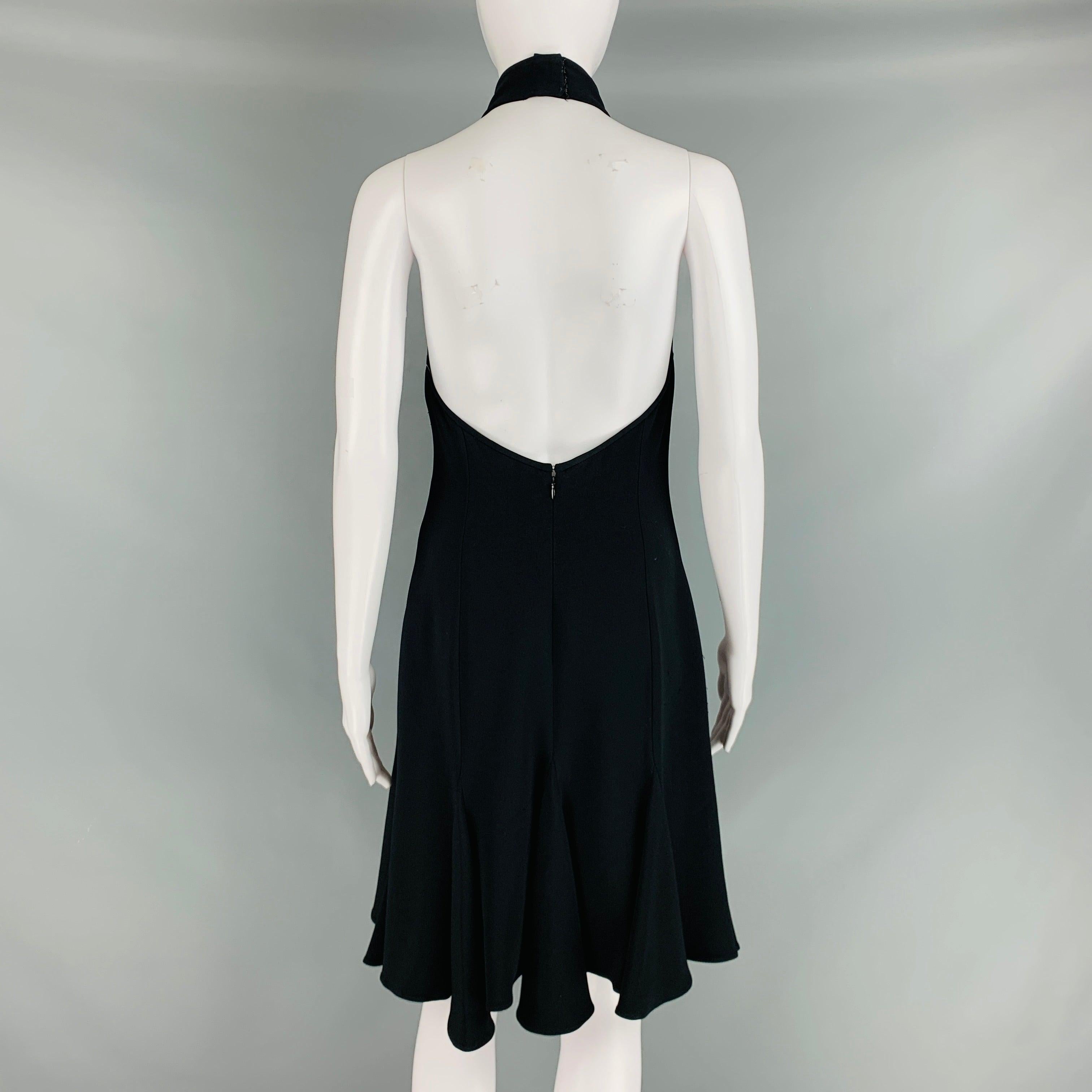 STELLA McCARTNEY Size 2 Black Viscose Blend Halter Above Knee Dress For Sale 1