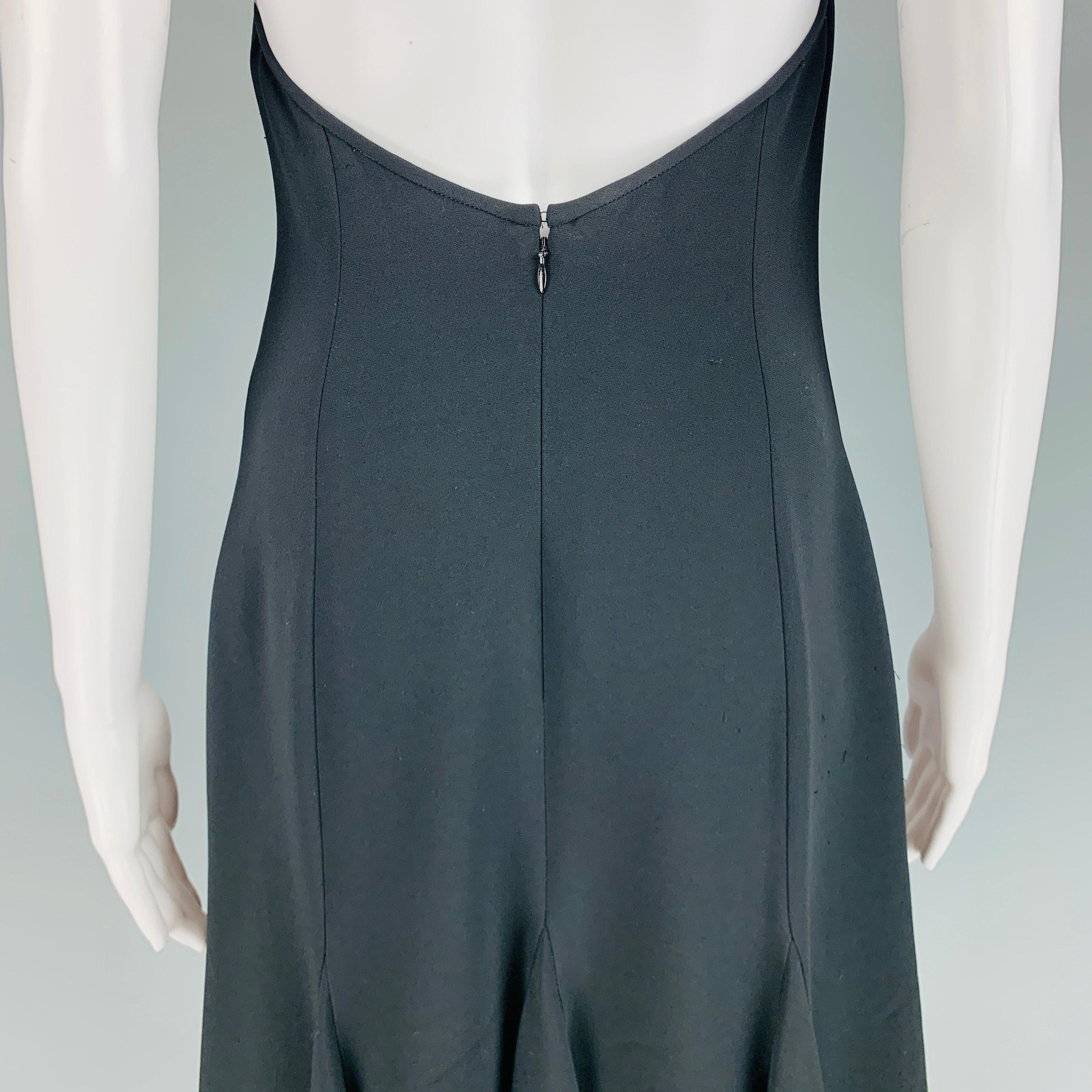 STELLA McCARTNEY Size 2 Black Viscose Blend Halter Above Knee Dress For Sale 2