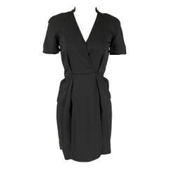 Robe STELLA McCARTNEY taille 2 plissée en viscose noire à col en V