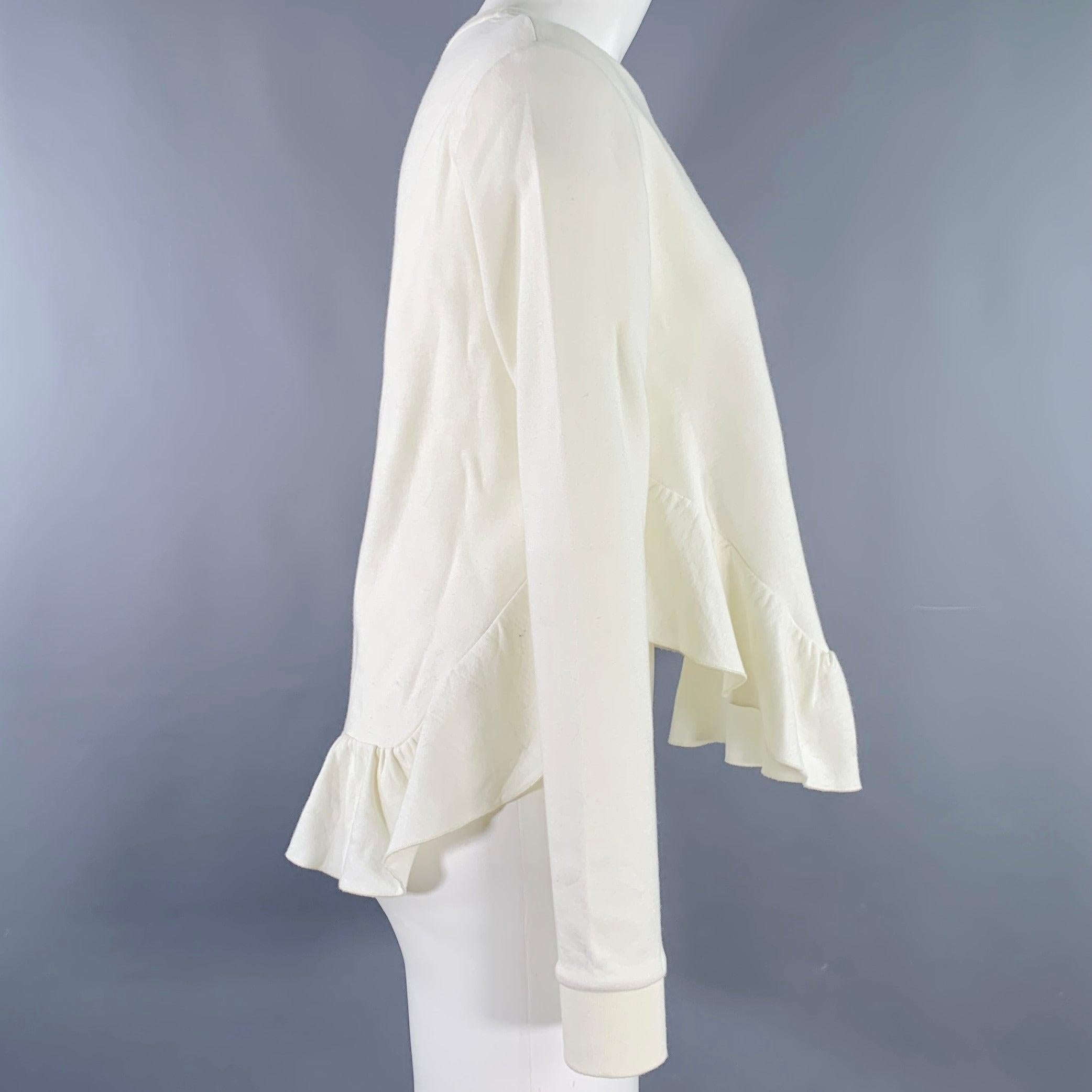Gris STELLA McCARTNEY Taille 2 - Haut casual à manches longues à volants en coton mélangé crème en vente